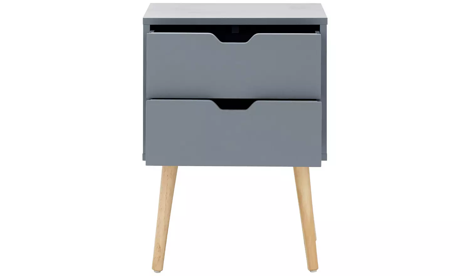GFW Nyborg 2 Drawer Set of 2 Bedside Table - Grey