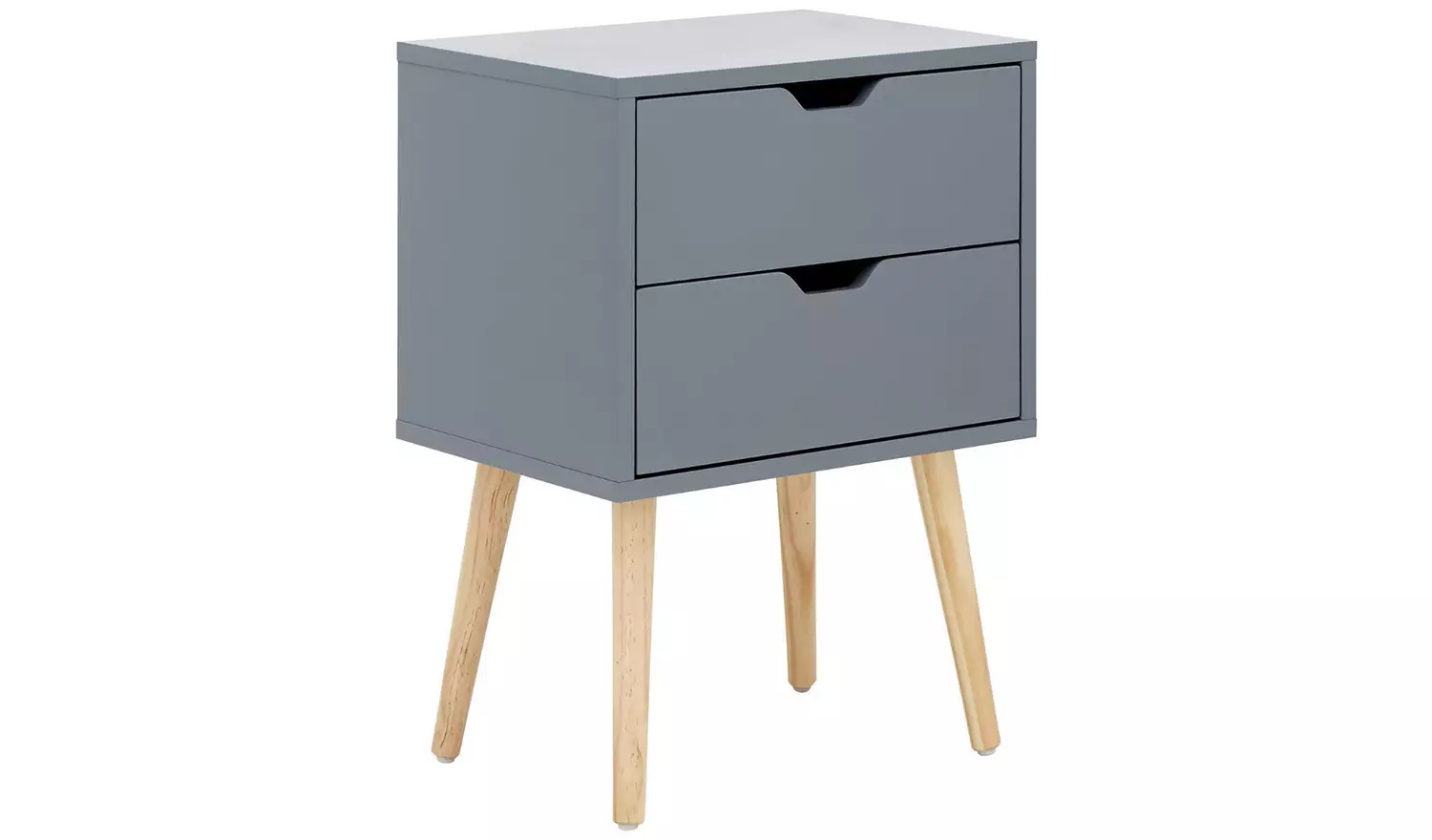 GFW Nyborg 2 Drawer Set of 2 Bedside Table - Grey