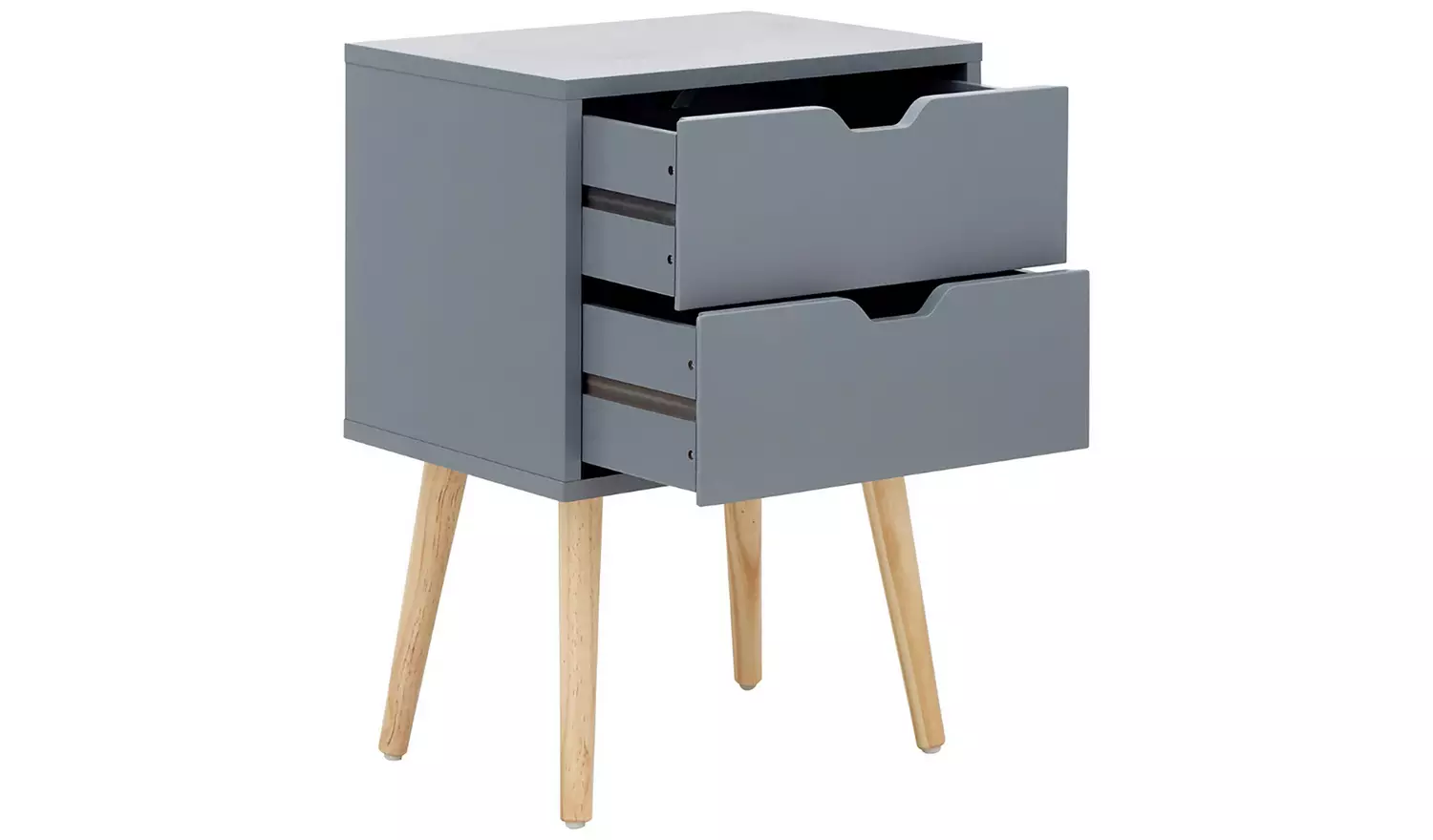 GFW Nyborg 2 Drawer Set of 2 Bedside Table - Grey