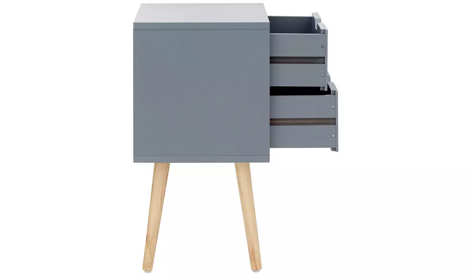 GFW Nyborg 2 Drawer Set of 2 Bedside Table - Grey