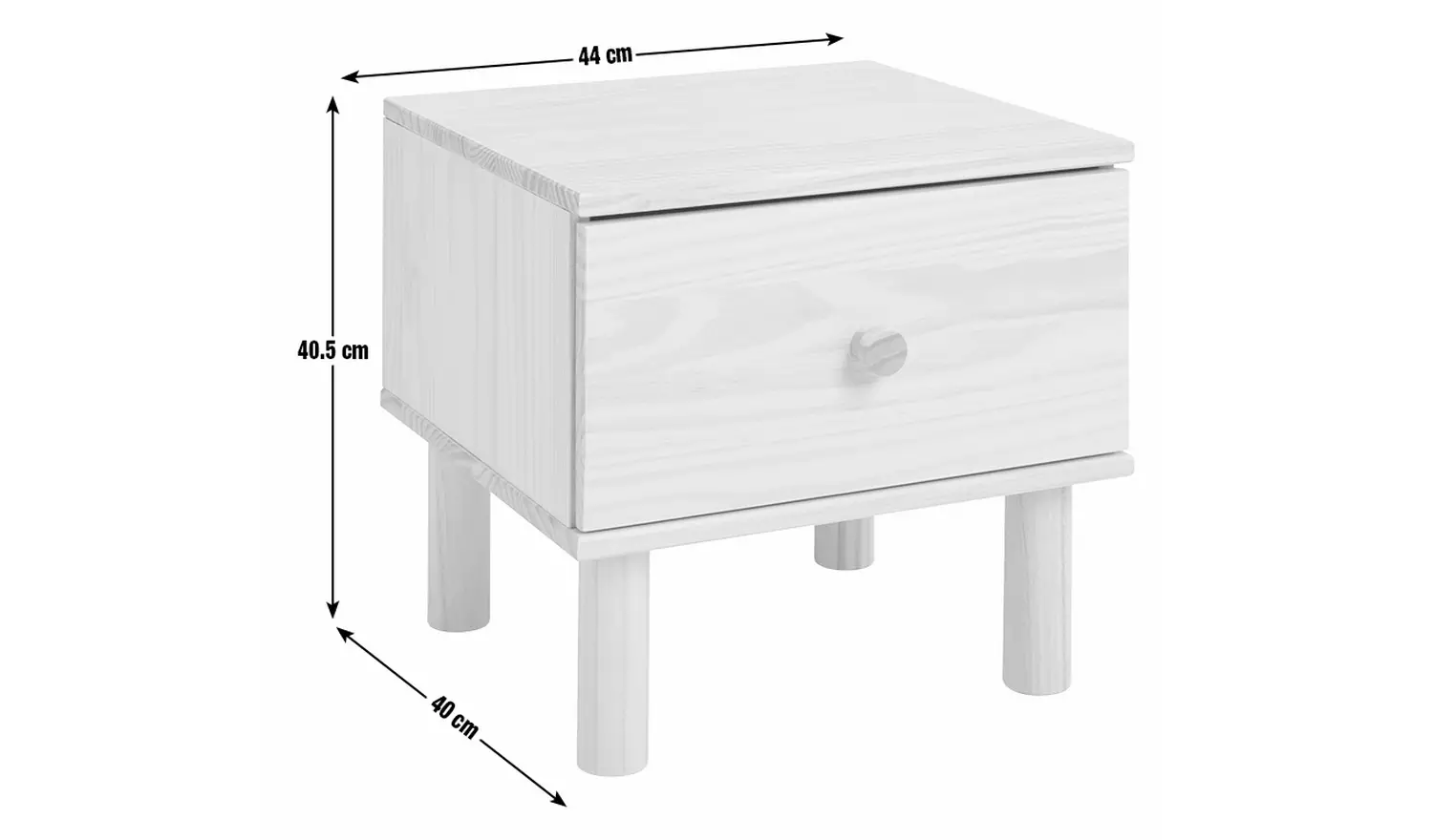 Habitat Akio 1 Drawer Bedside Table - Black