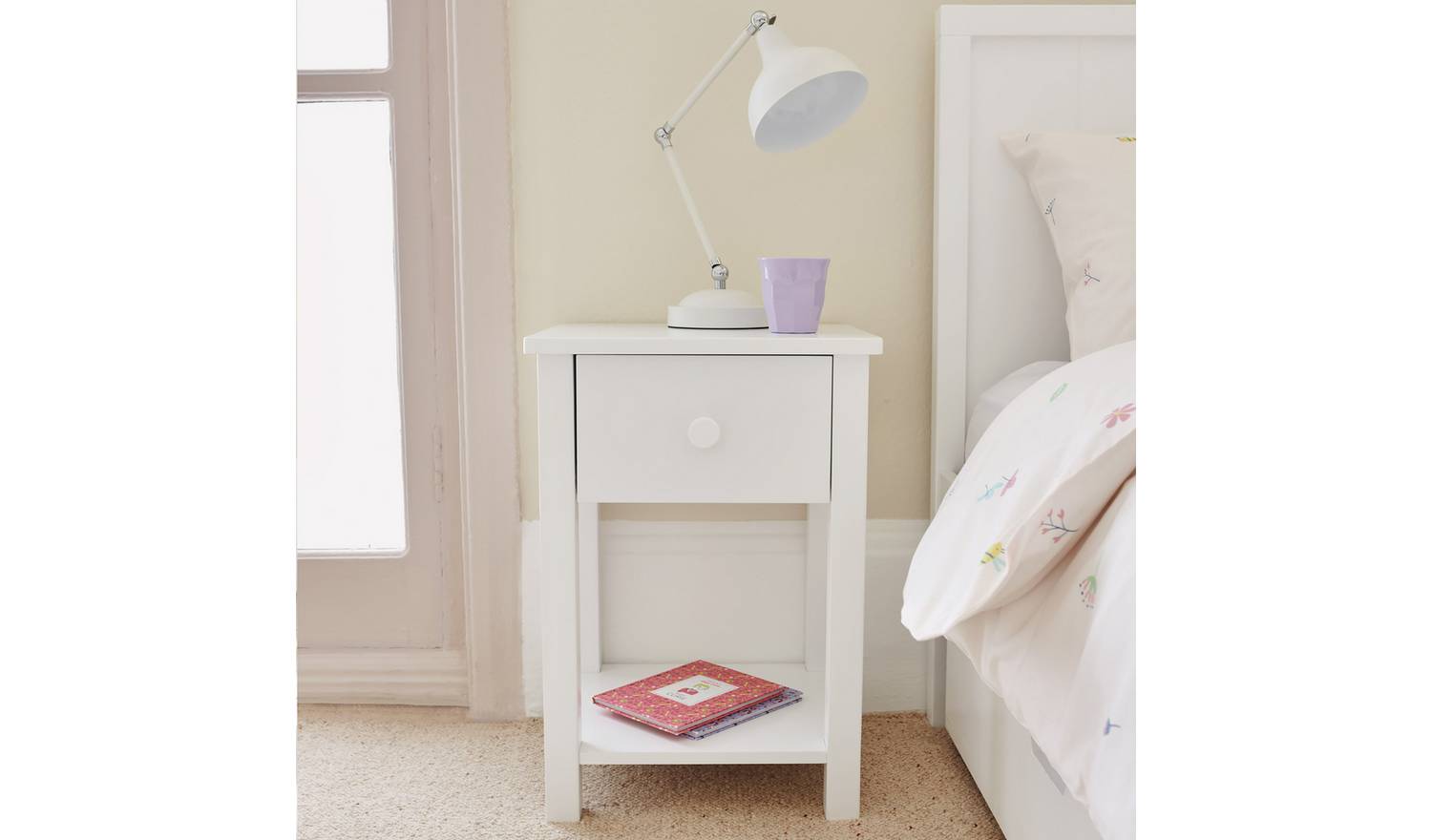 Great Little Trading Company Lulworth Bedside Table - White