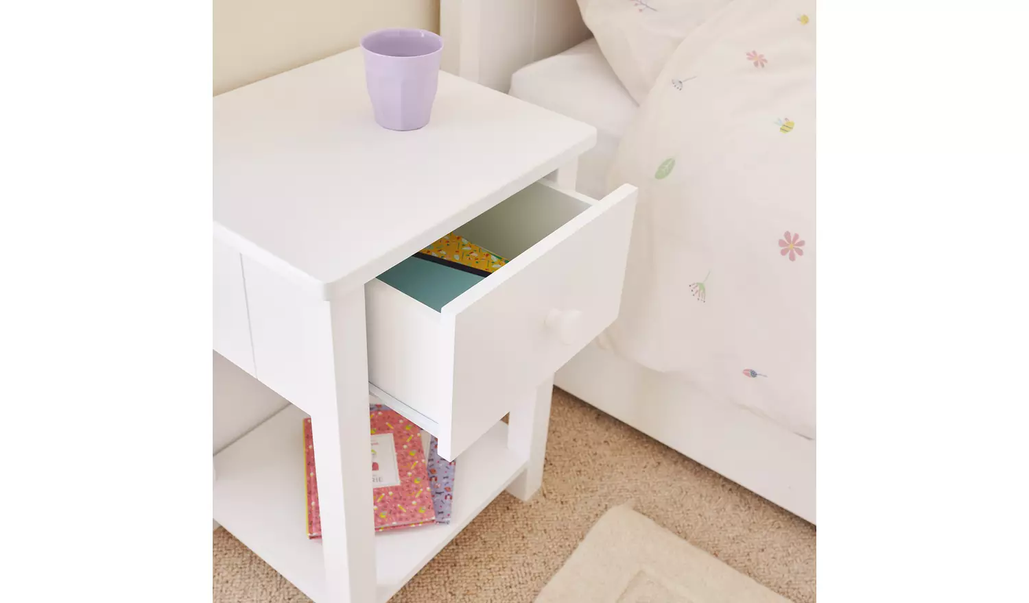 Great Little Trading Company Lulworth Bedside Table - White