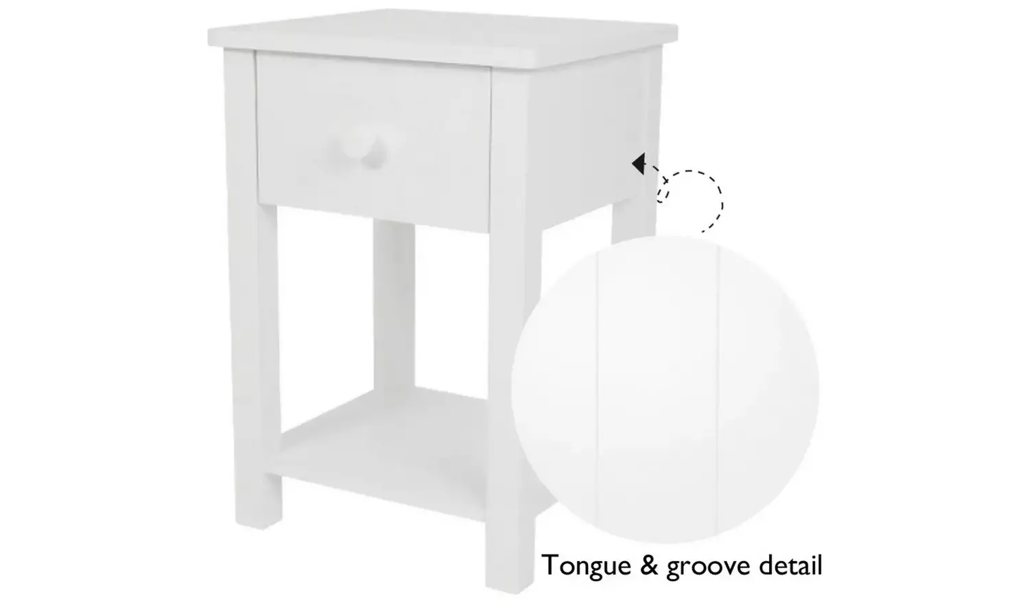 Great Little Trading Company Lulworth Bedside Table - White