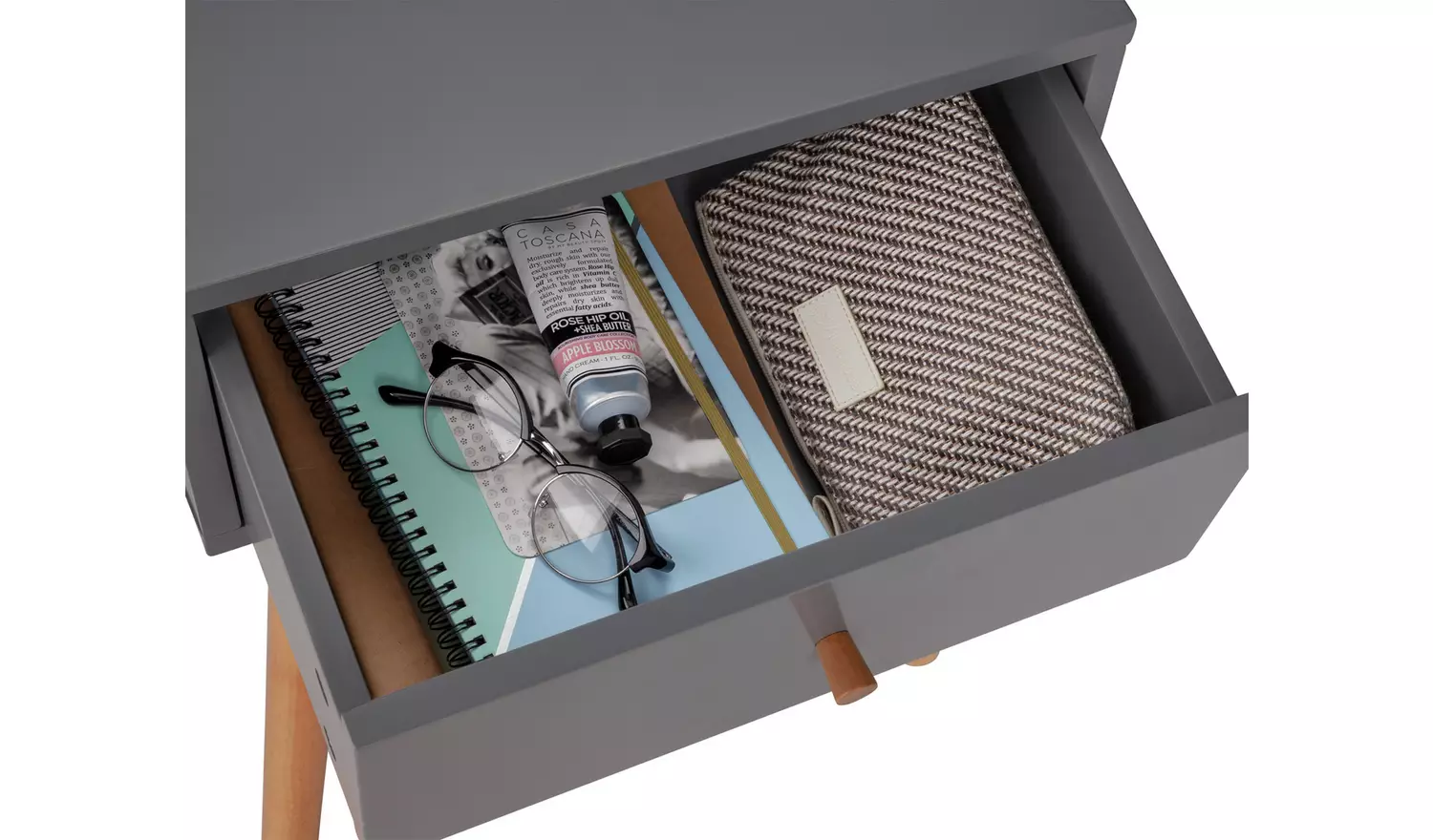 Habitat Otto 1 Drawer Bedside Table - Grey