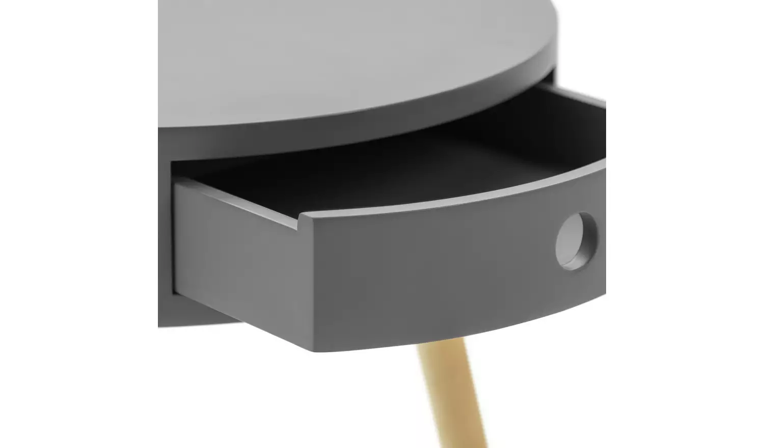 Habitat Otto 1 Drawer Round Bedside Table - Grey