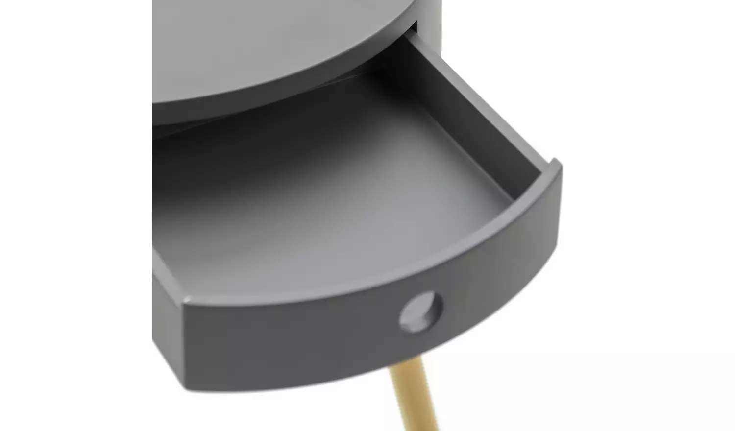 Habitat Otto 1 Drawer Round Bedside Table - Grey