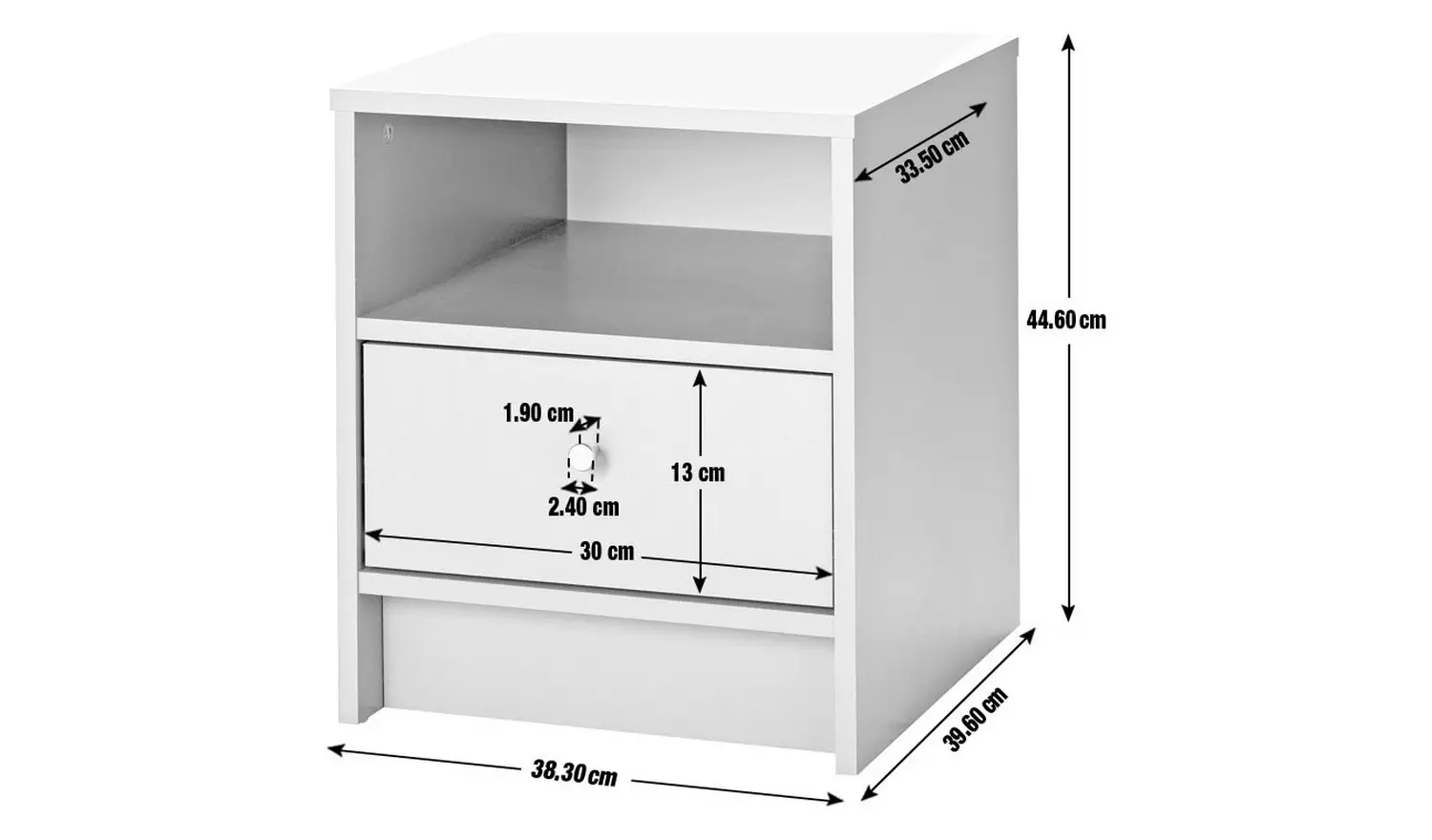 Argos Home Malibu 1 Drawer Bedside Table - Grey