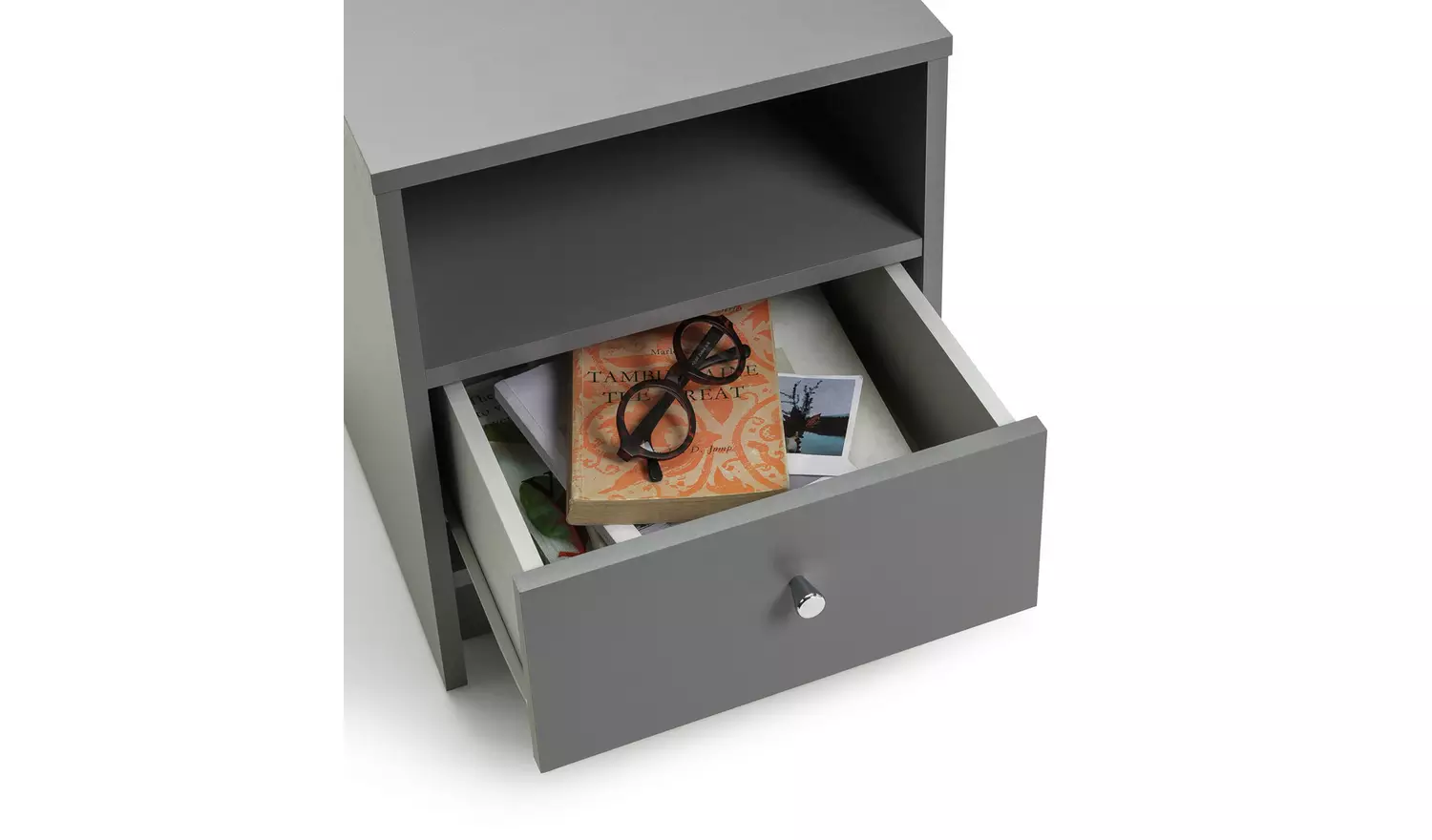 Argos Home Malibu 1 Drawer Bedside Table - Grey