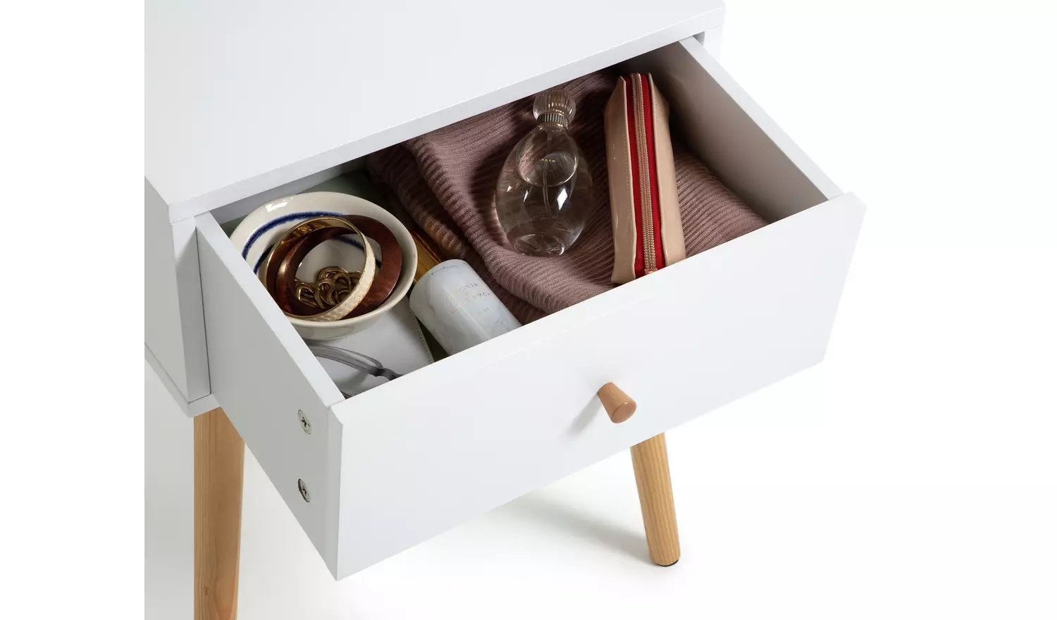 Habitat Otto 1 Drawer Bedside Table - White