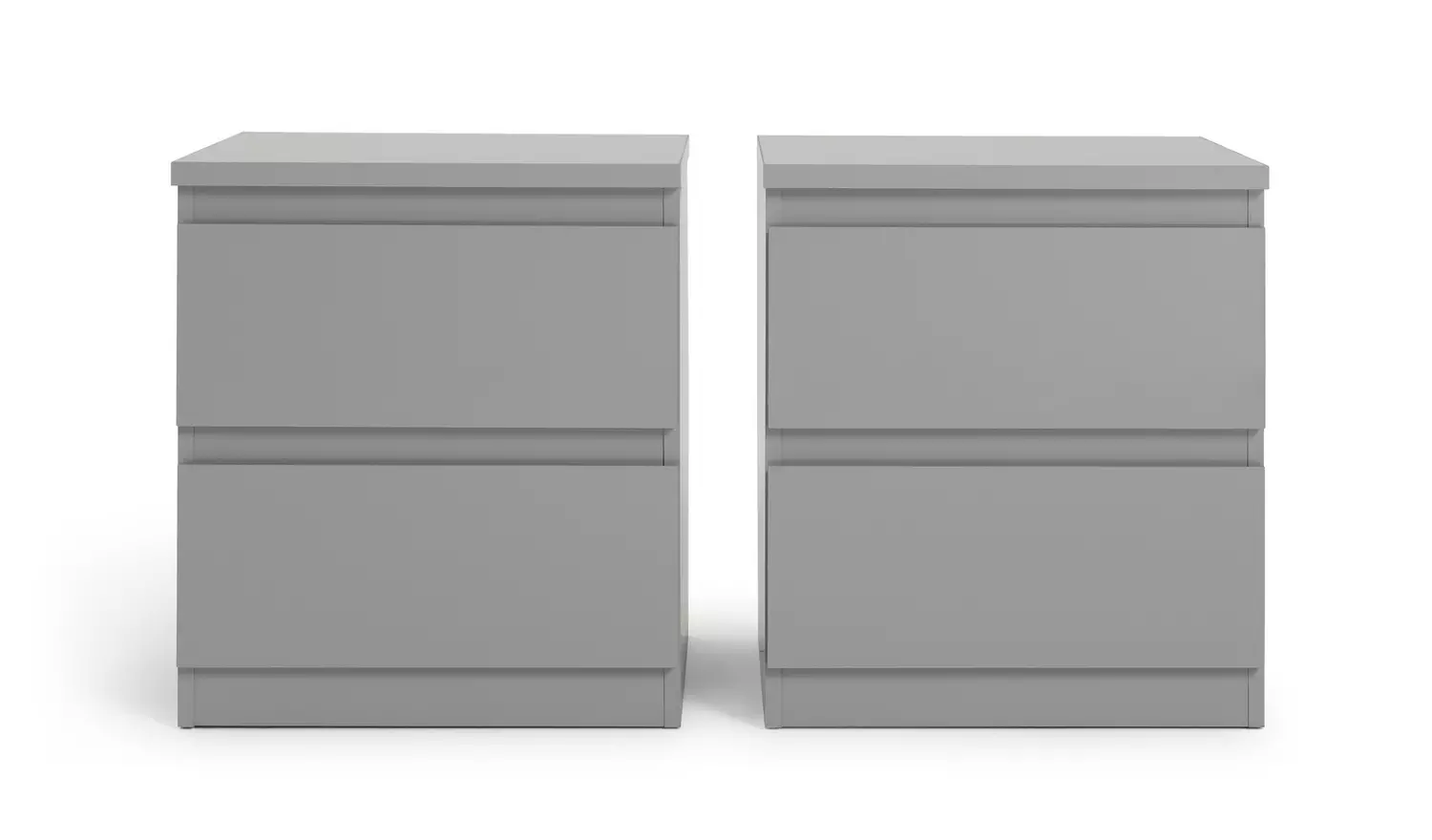 Argos Home Jenson Set of 2 Drawer Bedside Table - Grey Gloss
