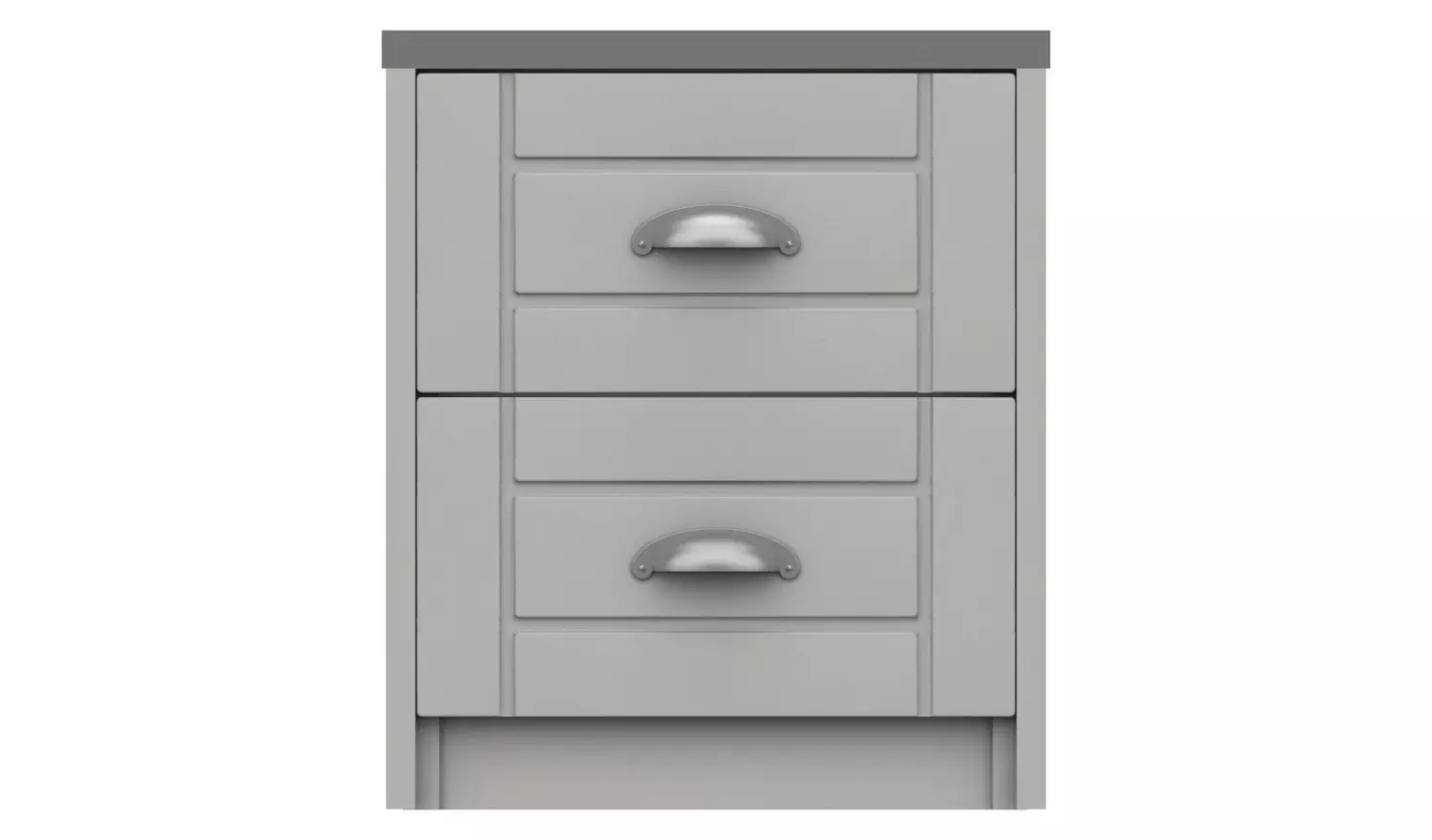 Kielder 2 Drawer Bedside Table - Grey