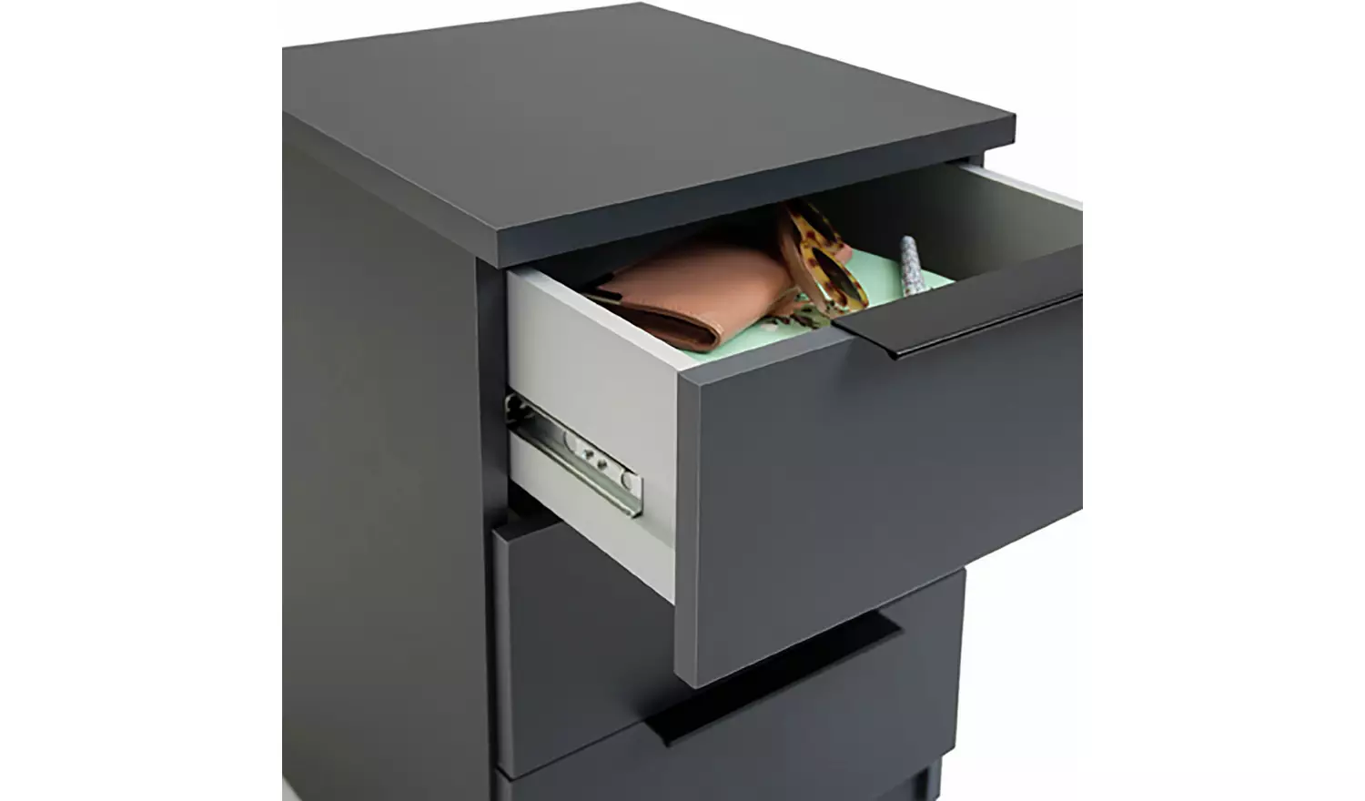 Argos Home Hallingford 3 Drawer Bedside Table - Anthracite