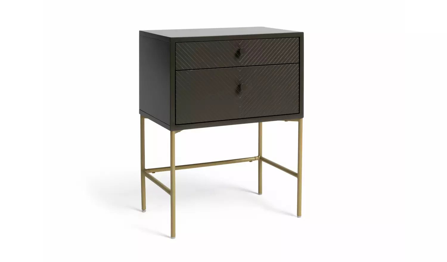 Habitat Barcelona 2 Drawer Bedside Table - Charcoal