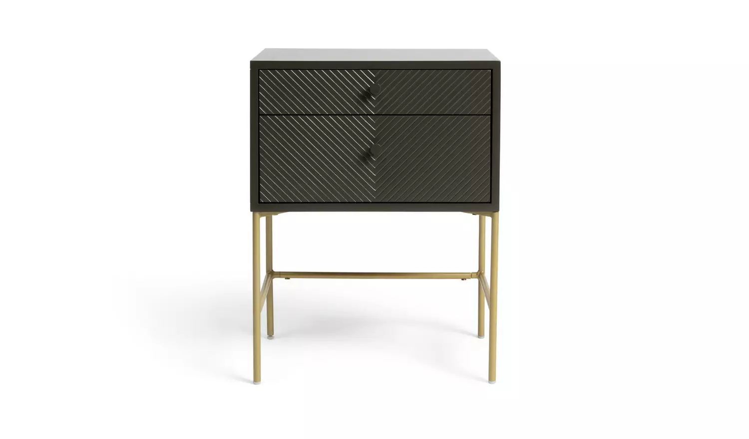 Habitat Barcelona 2 Drawer Bedside Table - Charcoal