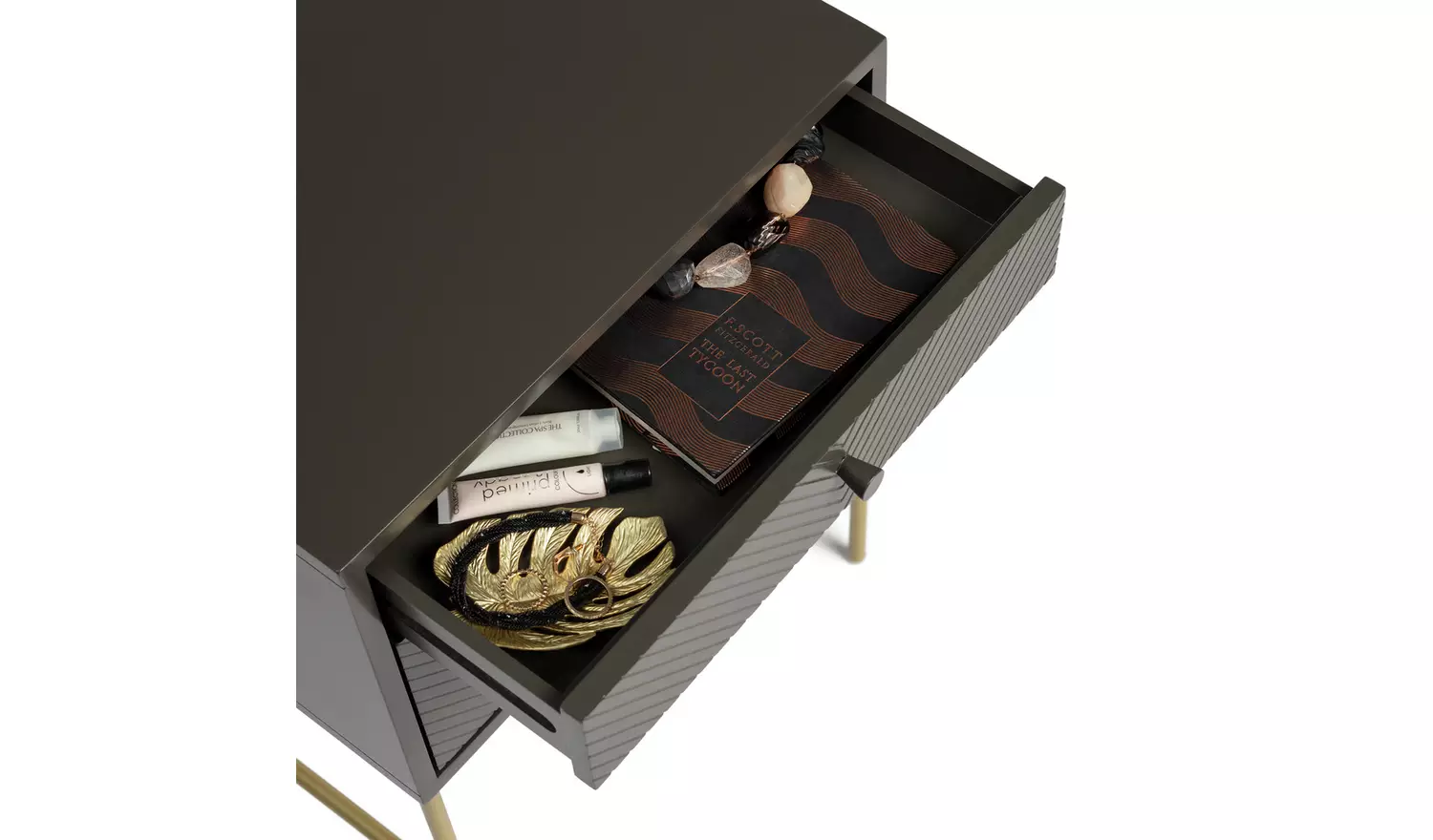 Habitat Barcelona 2 Drawer Bedside Table - Charcoal