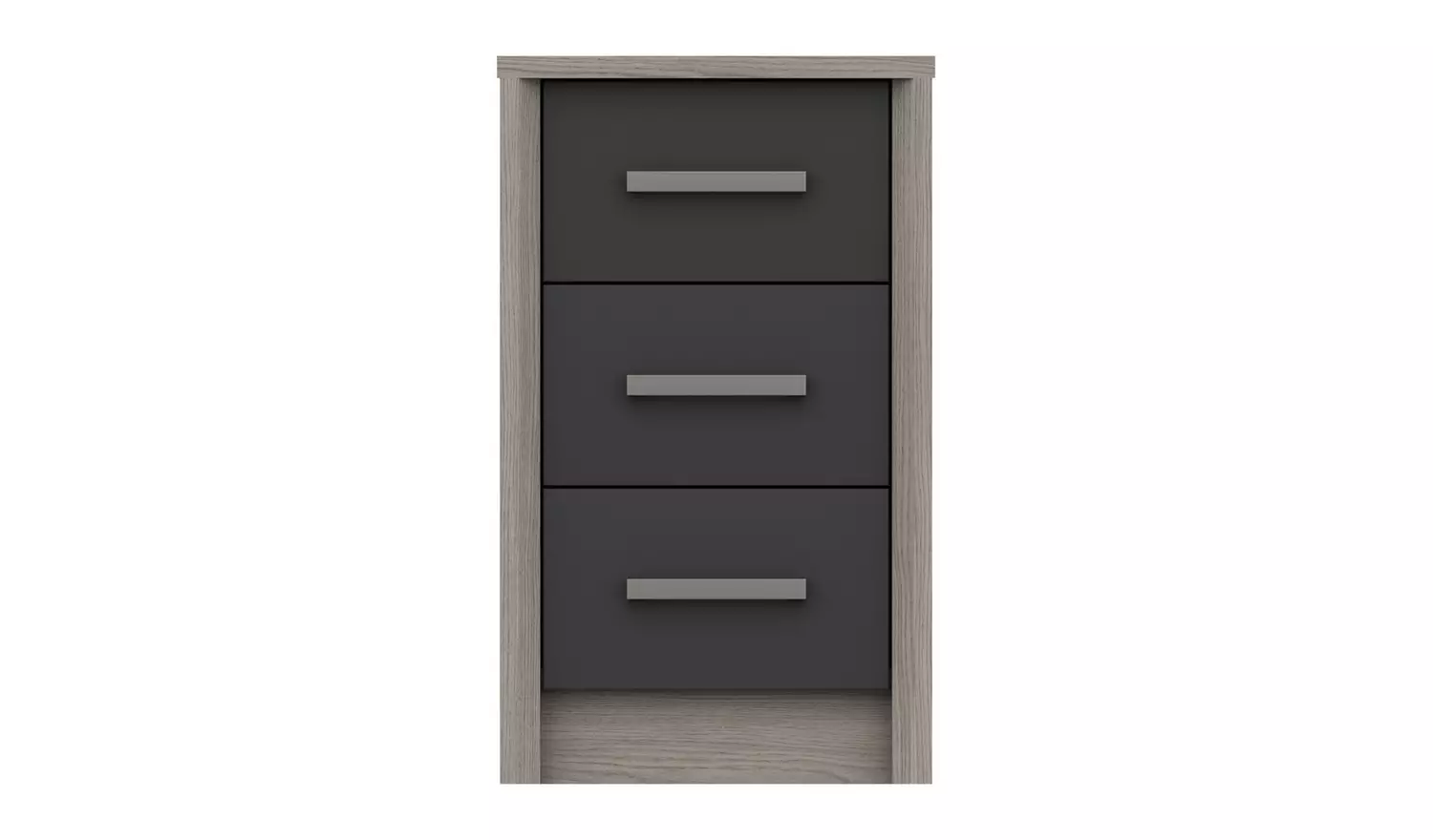 Grasmere 3 Drawer Bedside Table - Dark Grey