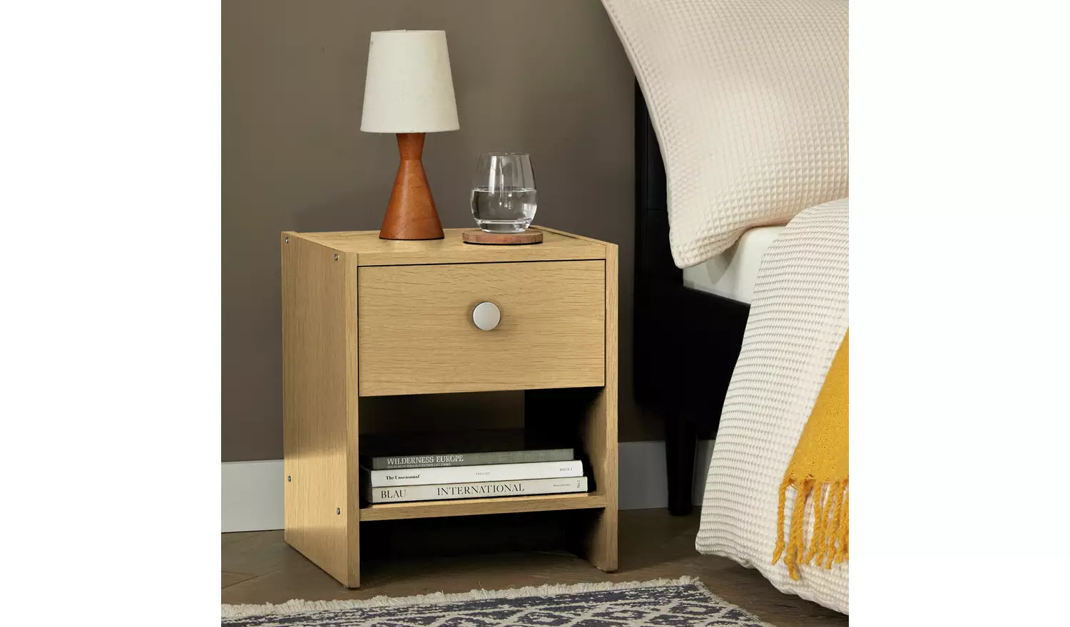 Argos Home Seville Beside Table - Oak Effect