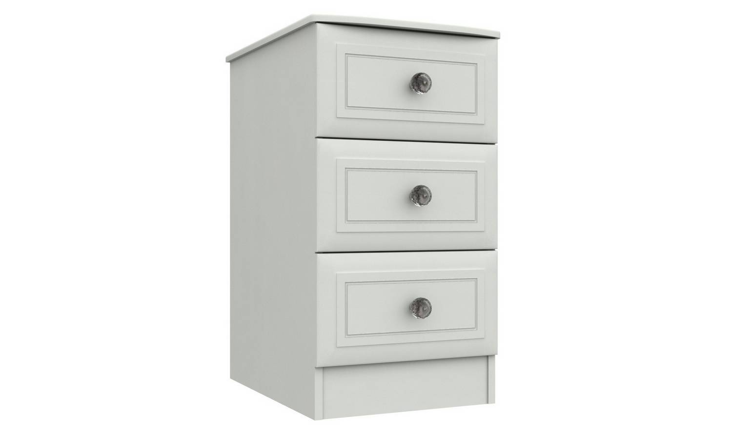 Rendlesham 3 Drawer Bedside Table - White