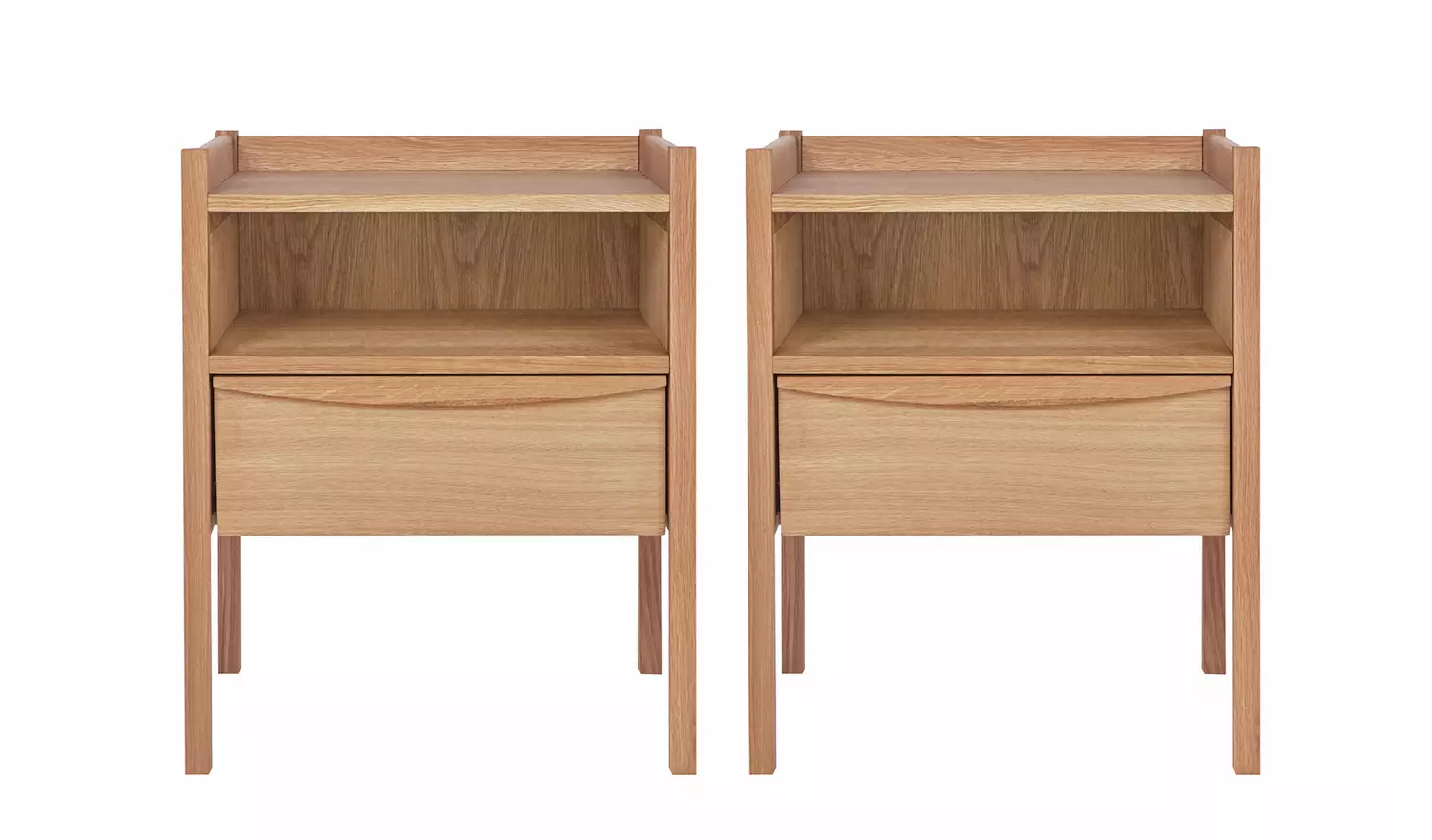 Habitat Derwent 1 Drawer Set of 2 Bedside Table - Oak
