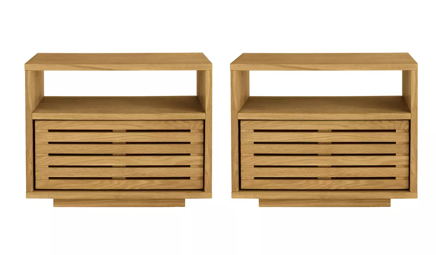 Habitat Max 1 Drawer Set of 2 Bedside Table - Oak