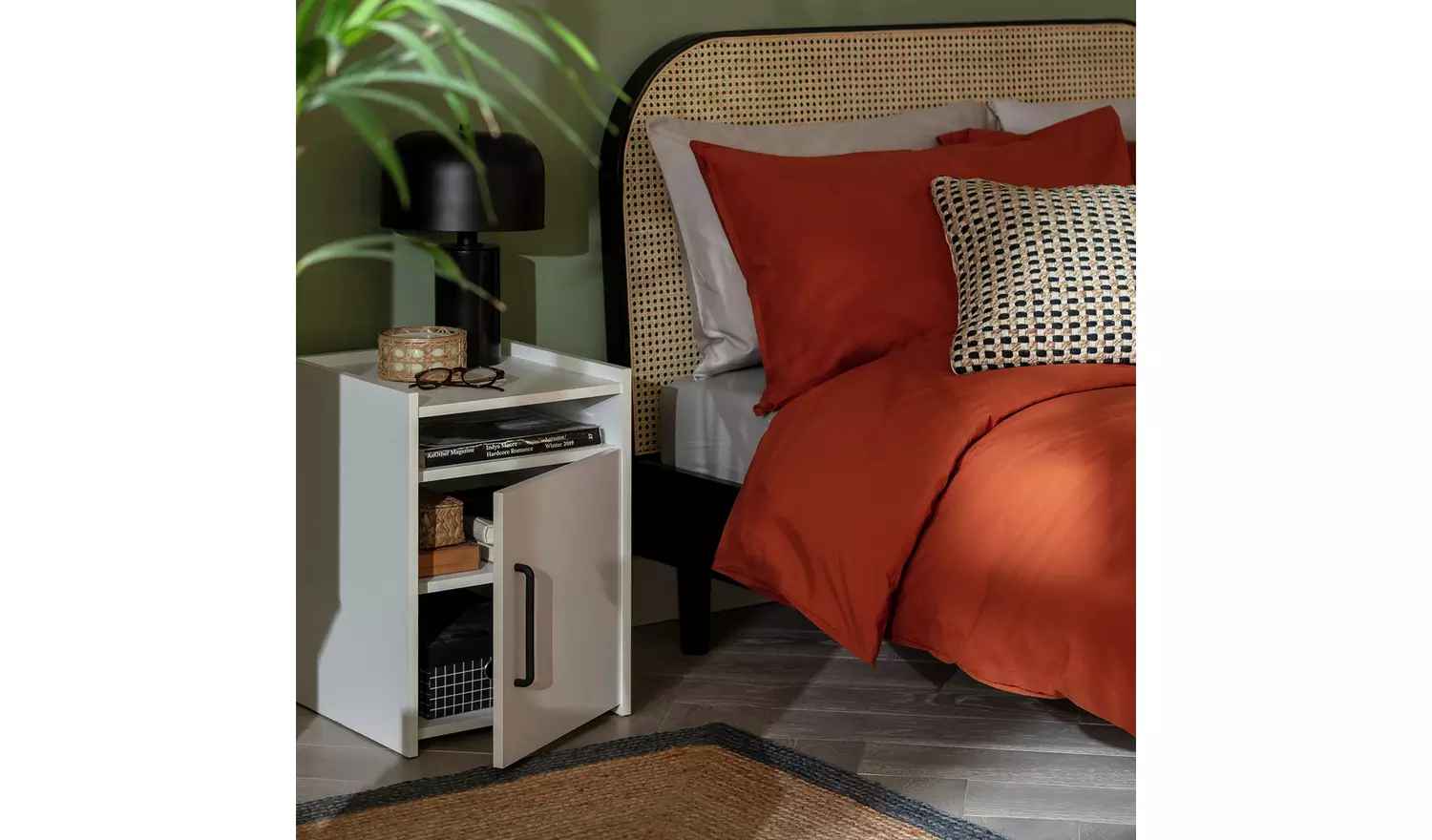 Habitat Oldham 1 Door Bedside Table - White