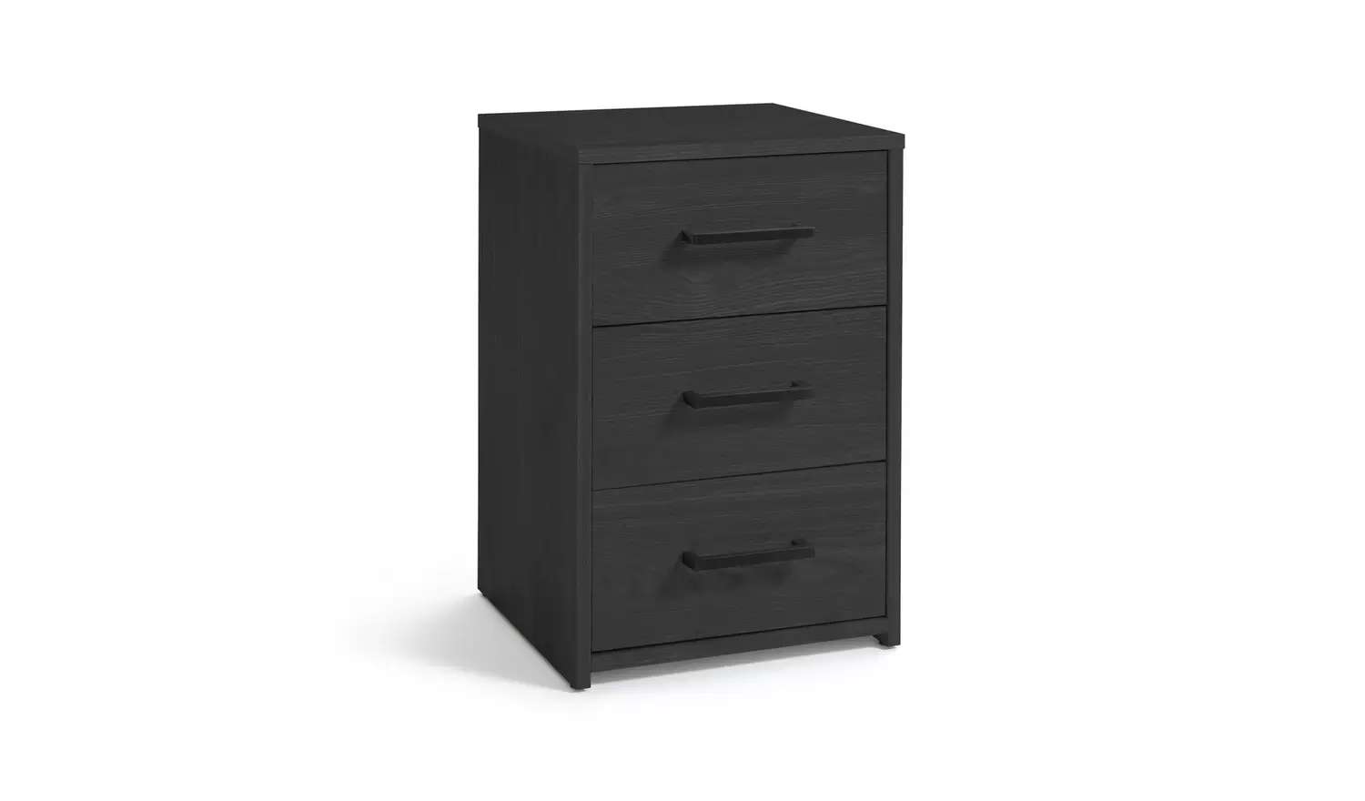 Argos Home Oslo 3 Drawer Bedside Table - Black Oak Effect