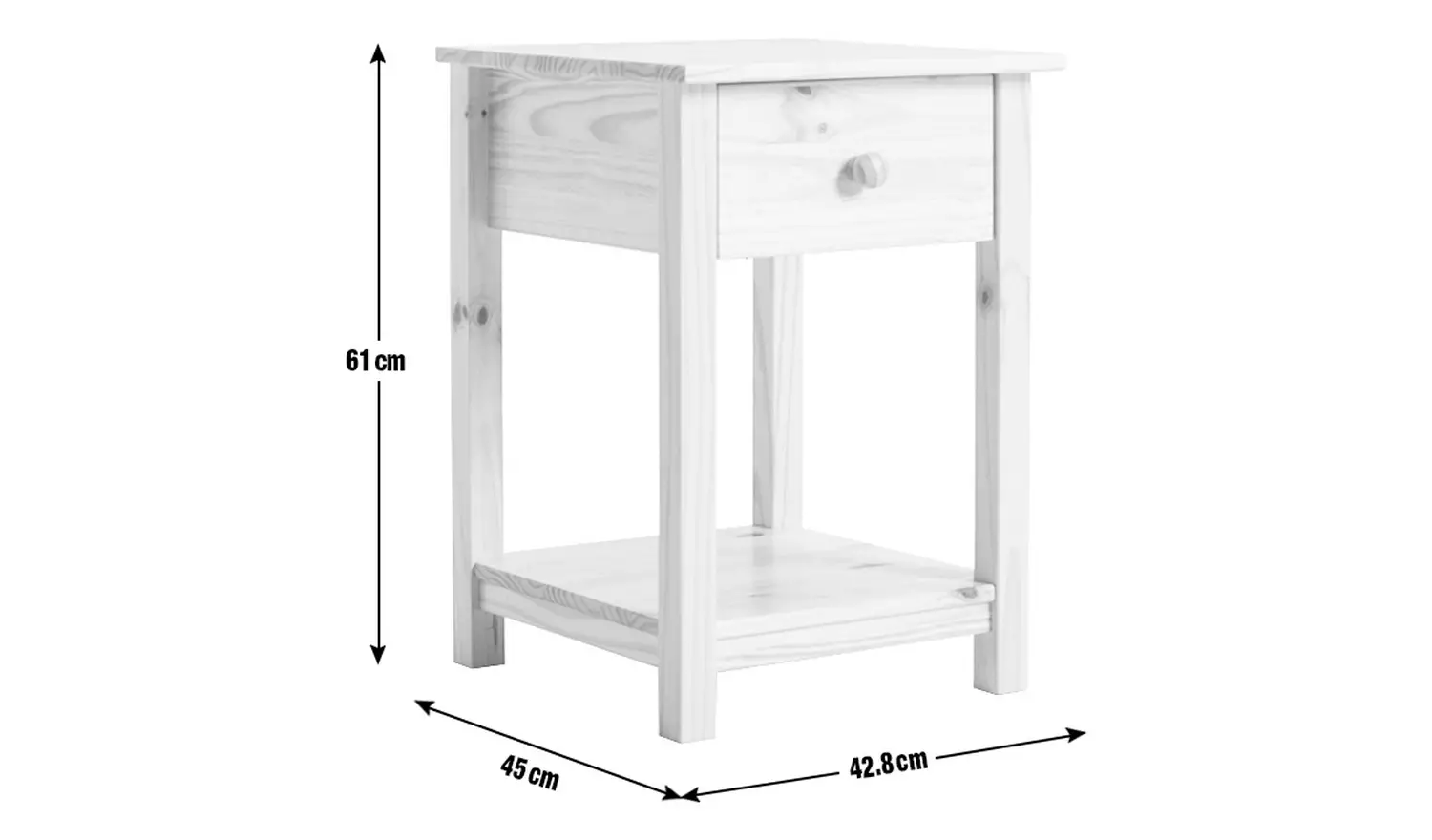 Argos Home Scandinavia 1 Drawer Bedside Table - White