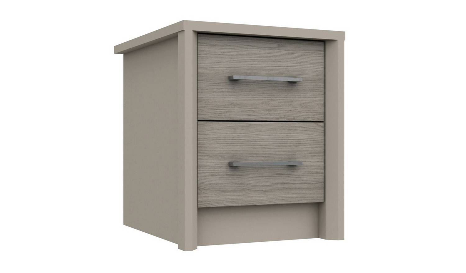 Lancaster 2 Drawer Bedside Table - Grey