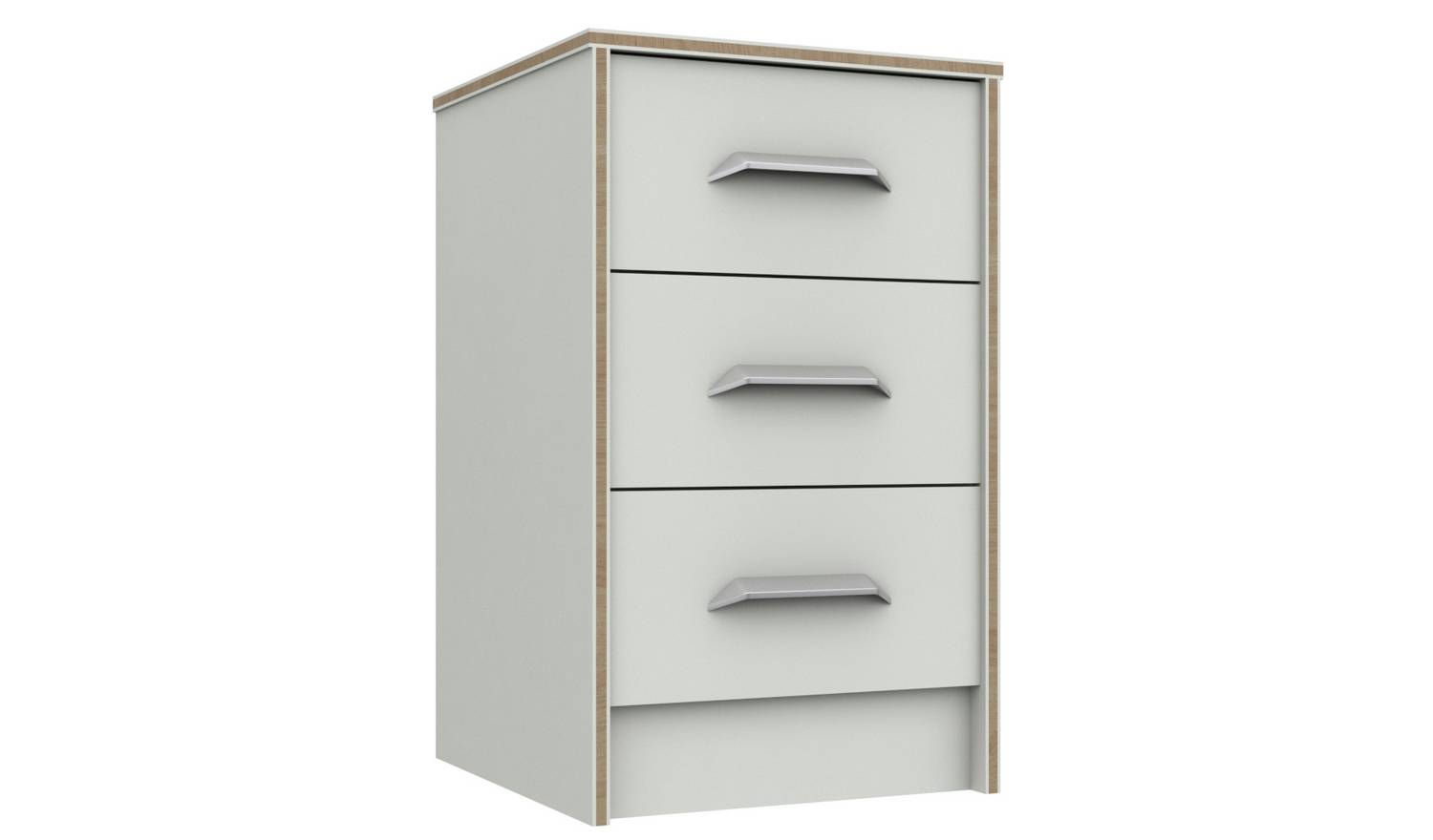 Ashdown 3 Drawer Bedside Table - White