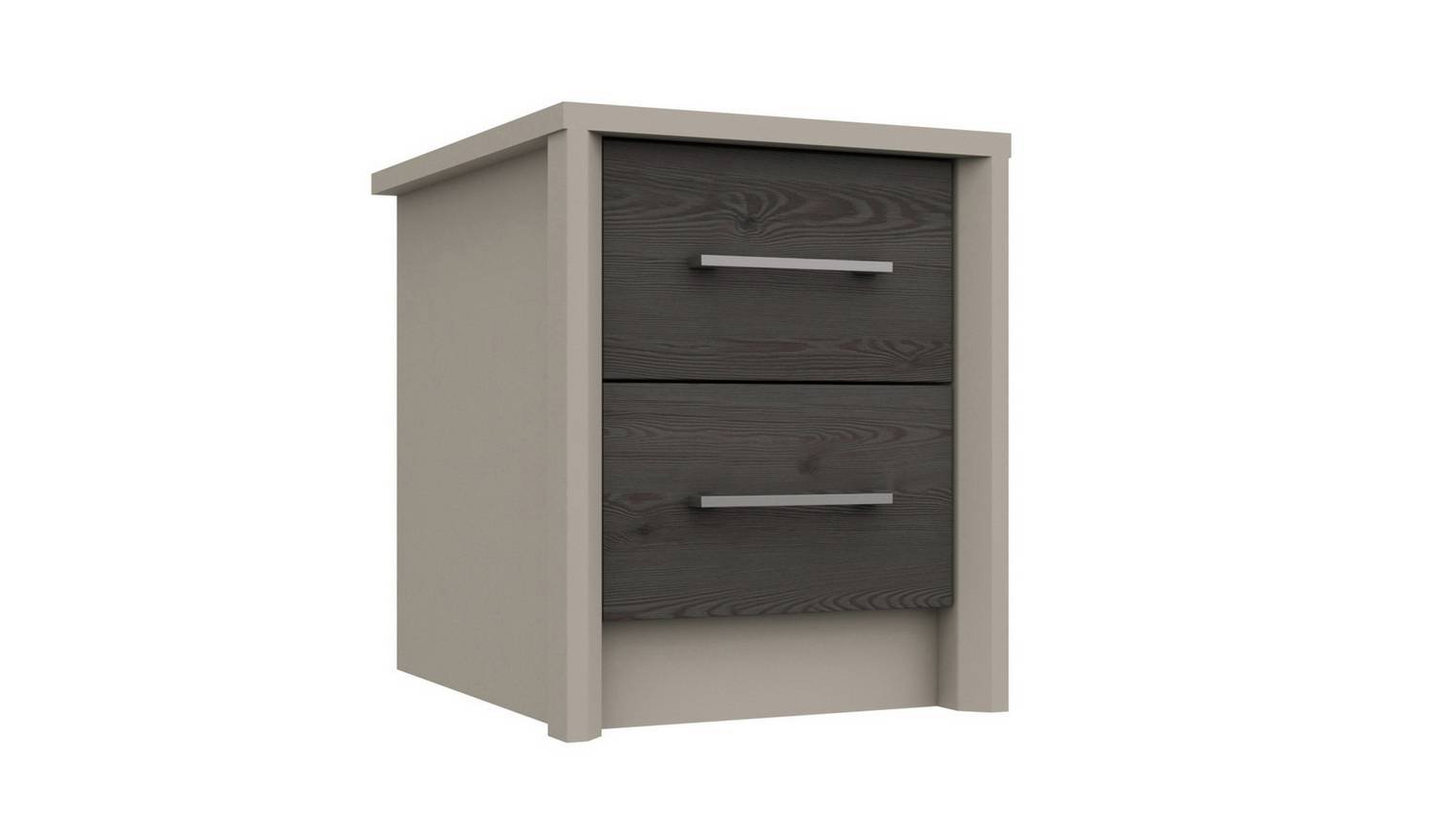 Lancaster 2 Drawer Bedside Table - Dark Grey