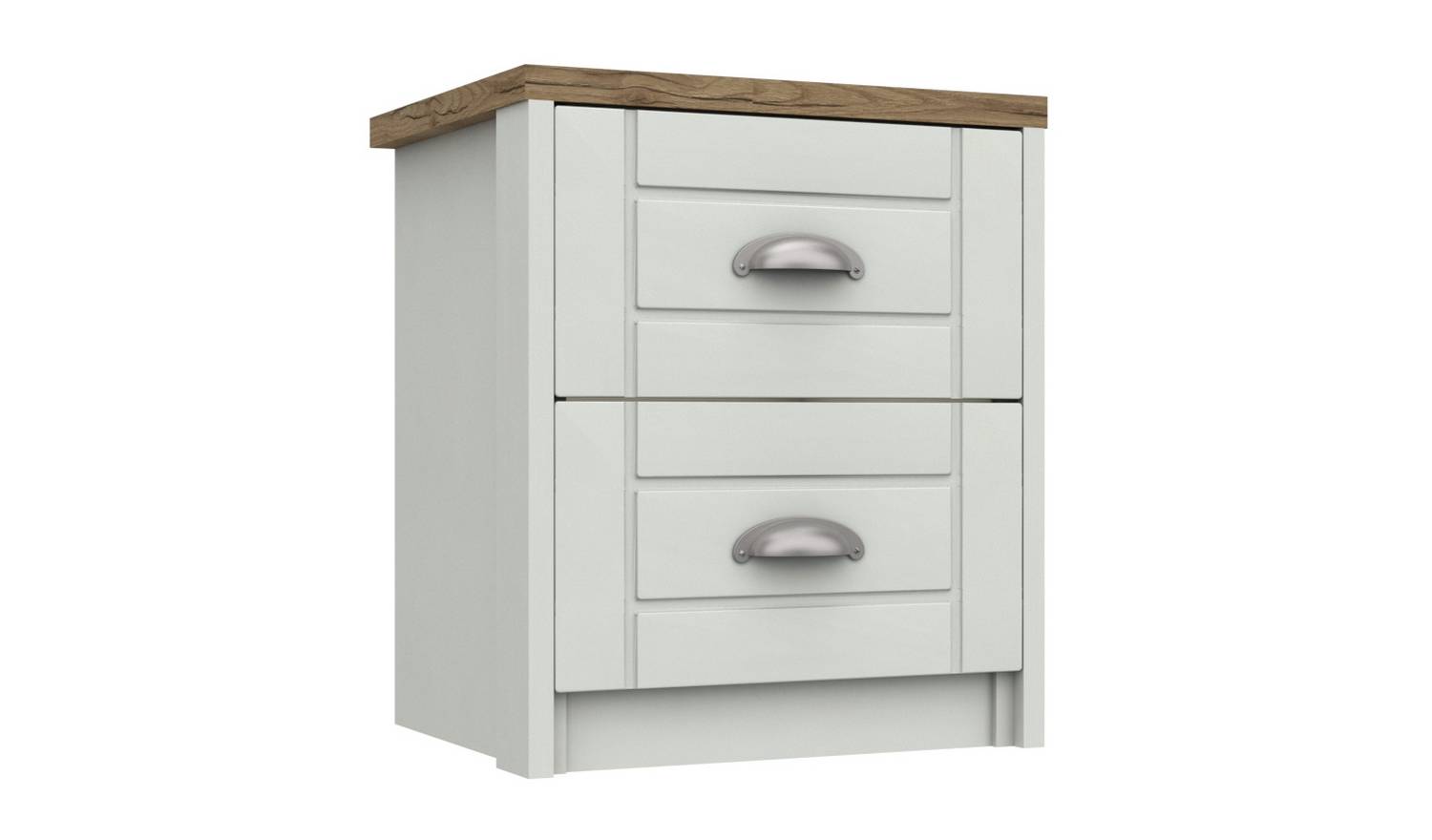 Kielder 2 Drawer Bedside Table - White