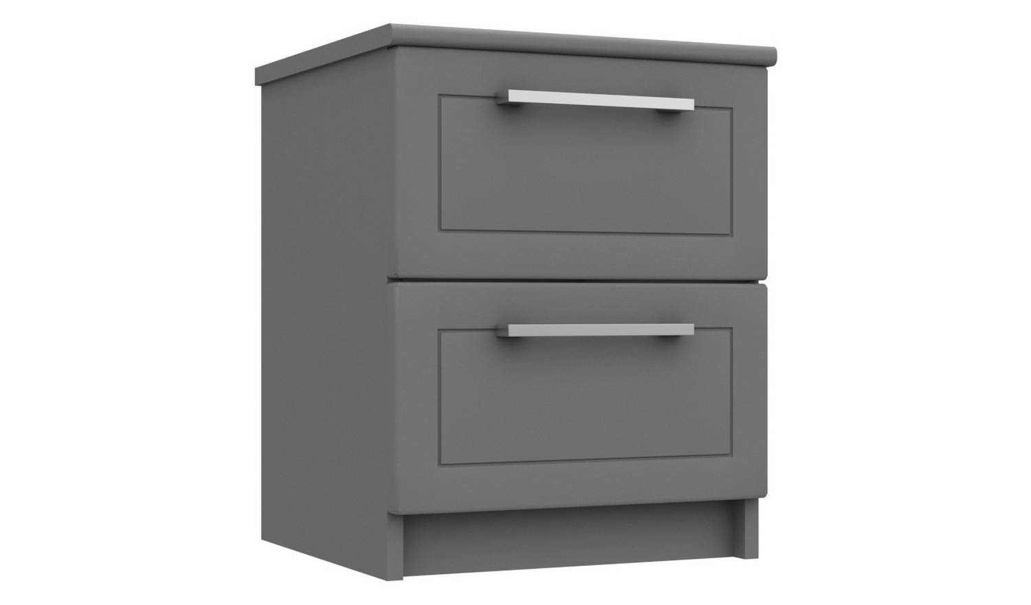 Hatfield 2 Drawer Bedside Table - Grey Gloss