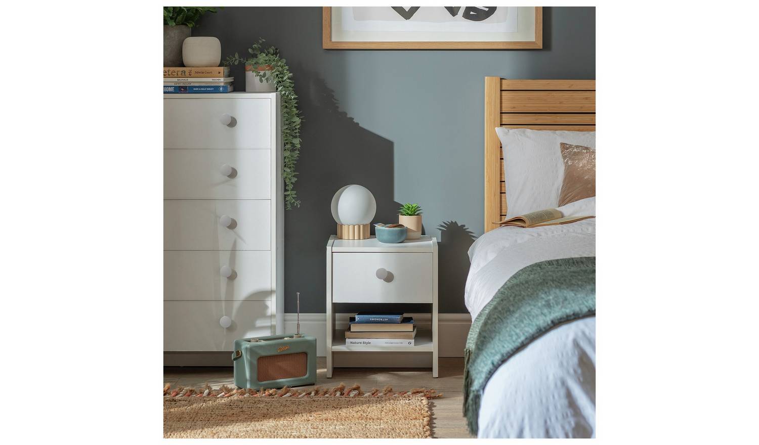 Argos Home Seville 1 Drawer Bedside Table - White