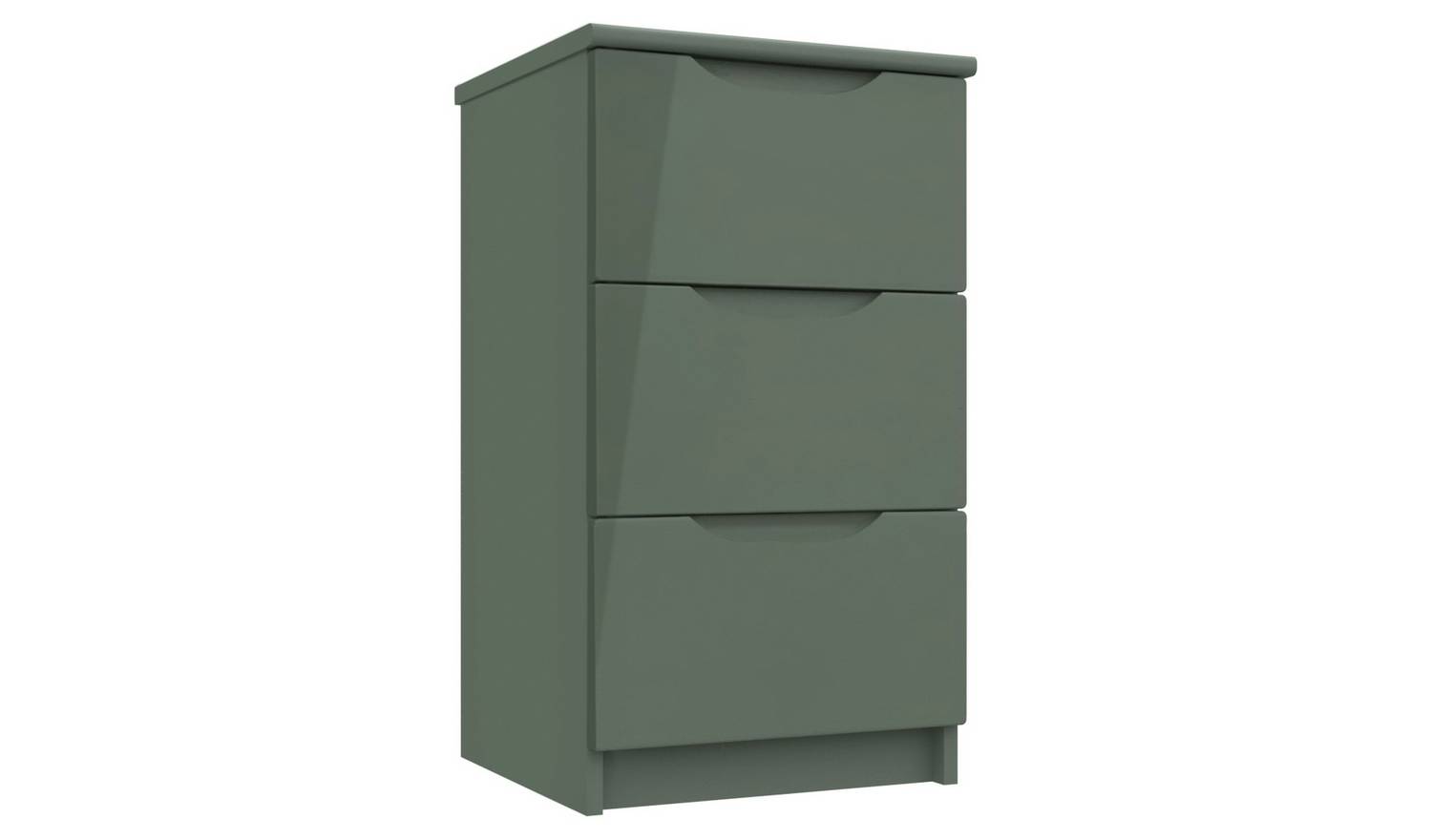 Legato 3 Drawer Bedside Table - Green