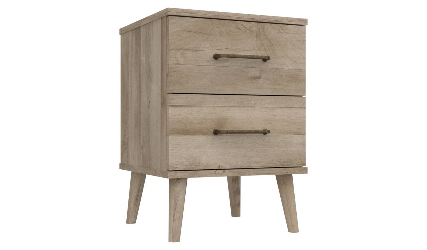 Sherwood 2 Drawer Bedside Table - Oak