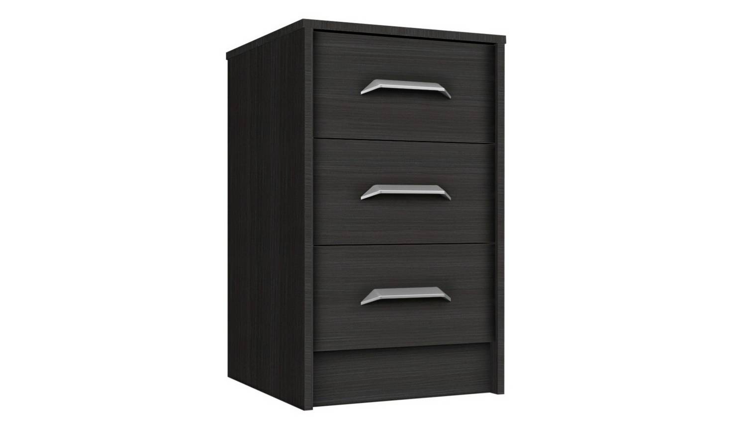 Ashdown 3 Drawer Bedside Table - Dark Grey