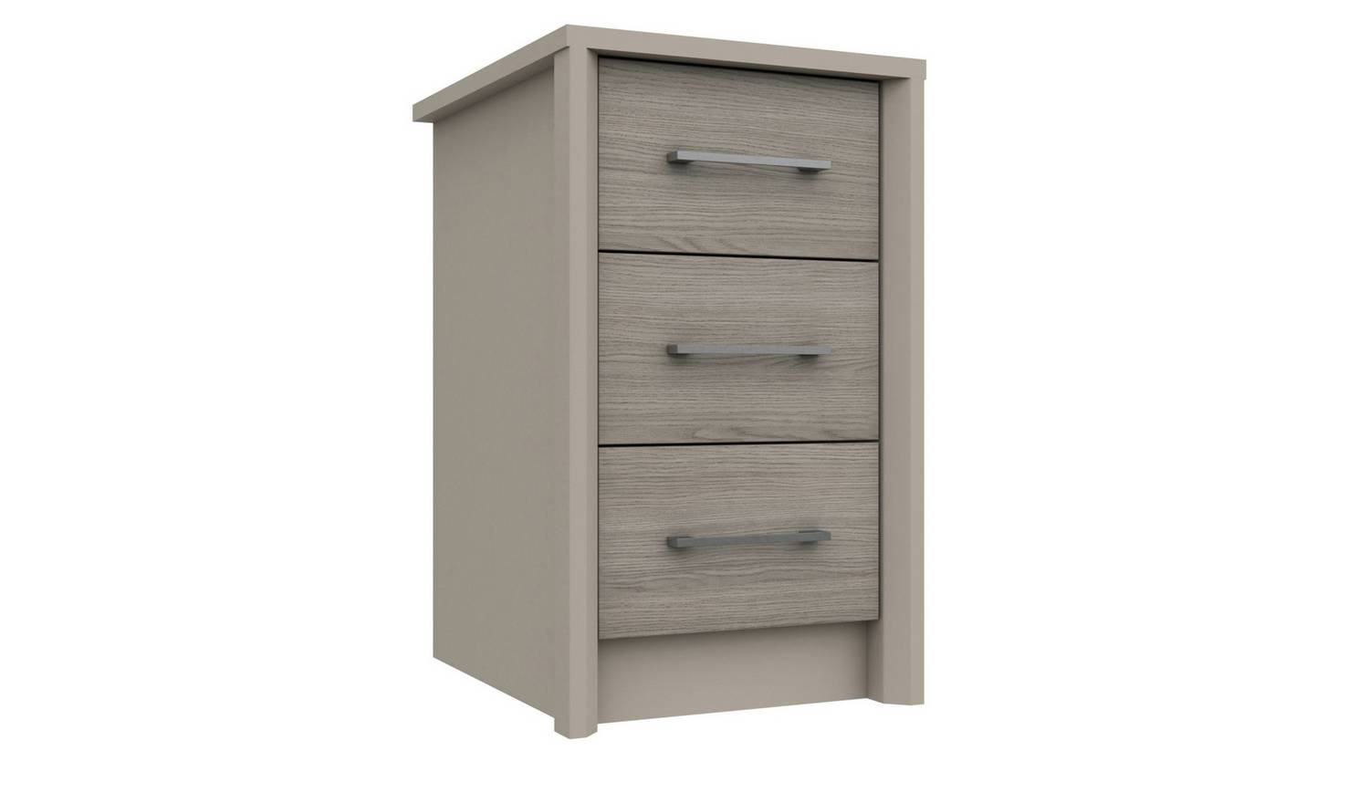 Lancaster 3 Drawer Bedside Table - Grey