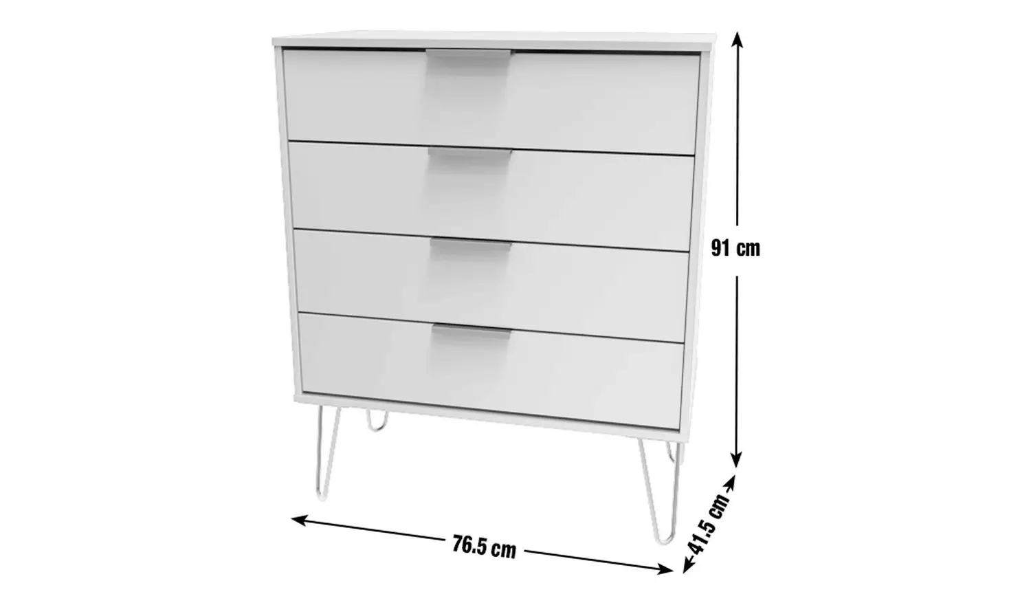 Livara Verona 4 Drawer Chest - Grey