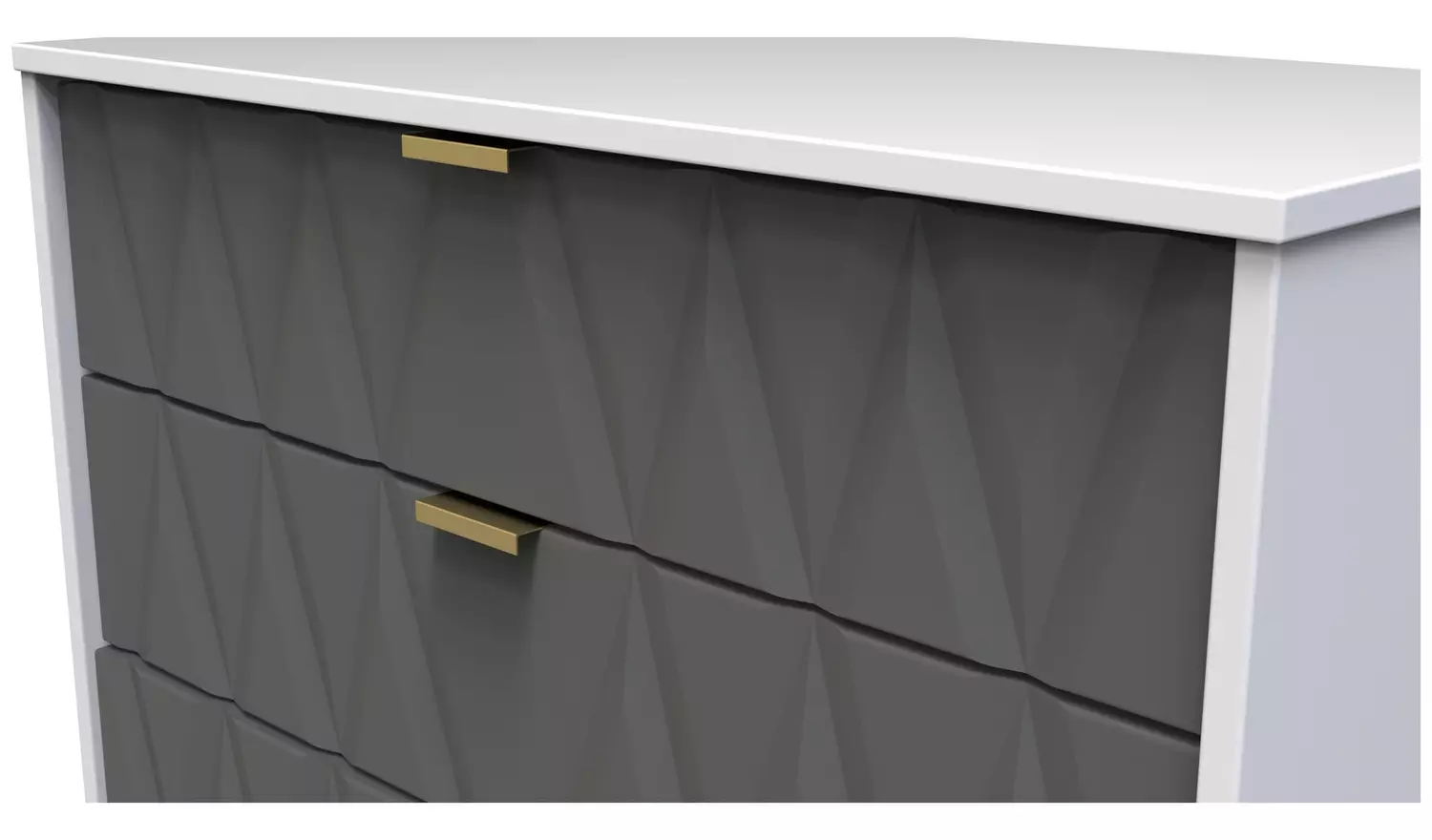 Livara Shimmer 4 Drawer Chest - Grey & White