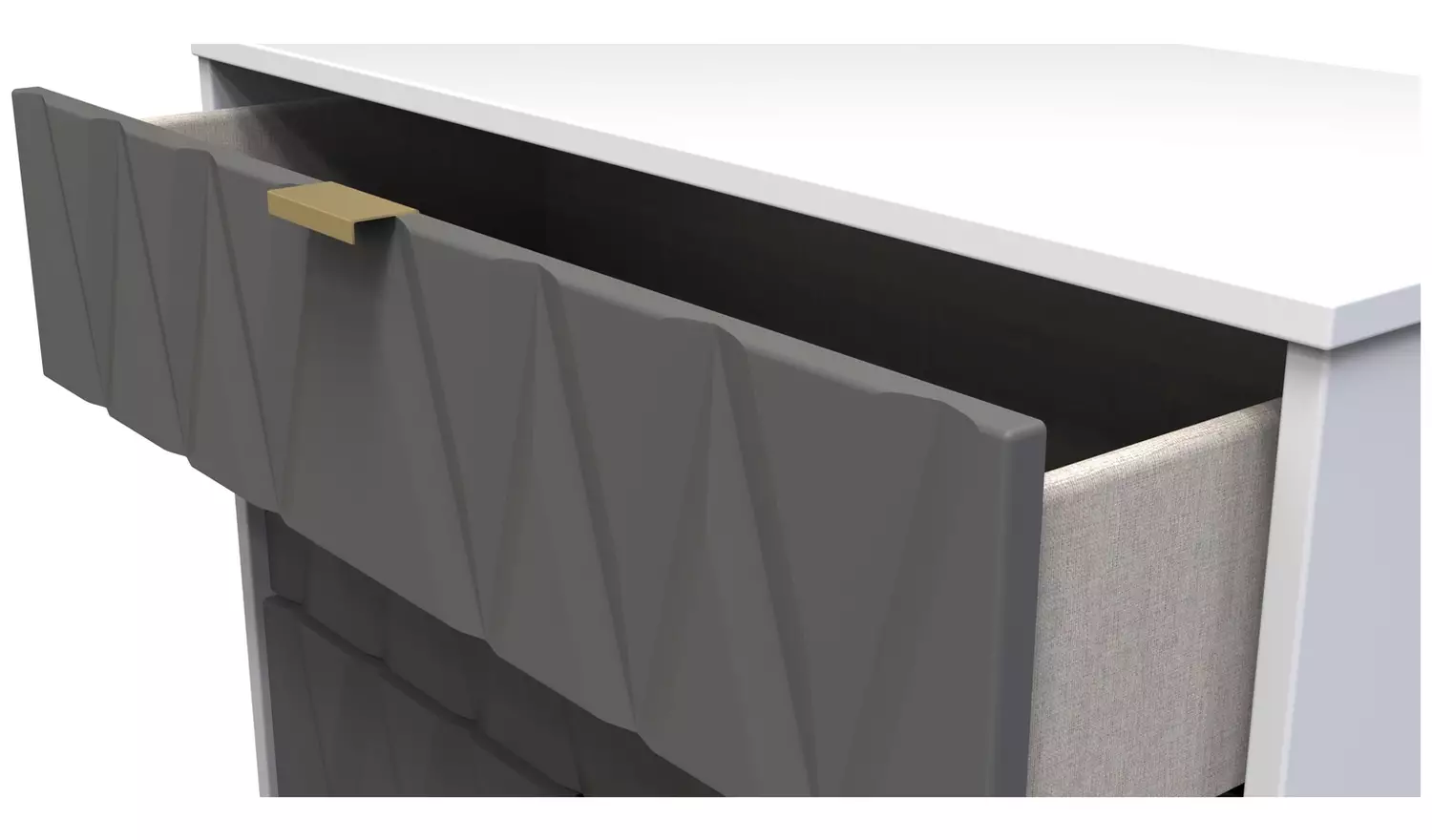 Livara Shimmer 4 Drawer Chest - Grey & White