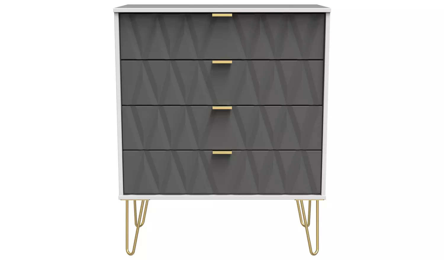 Livara Shimmer 4 Drawer Chest - Grey & White