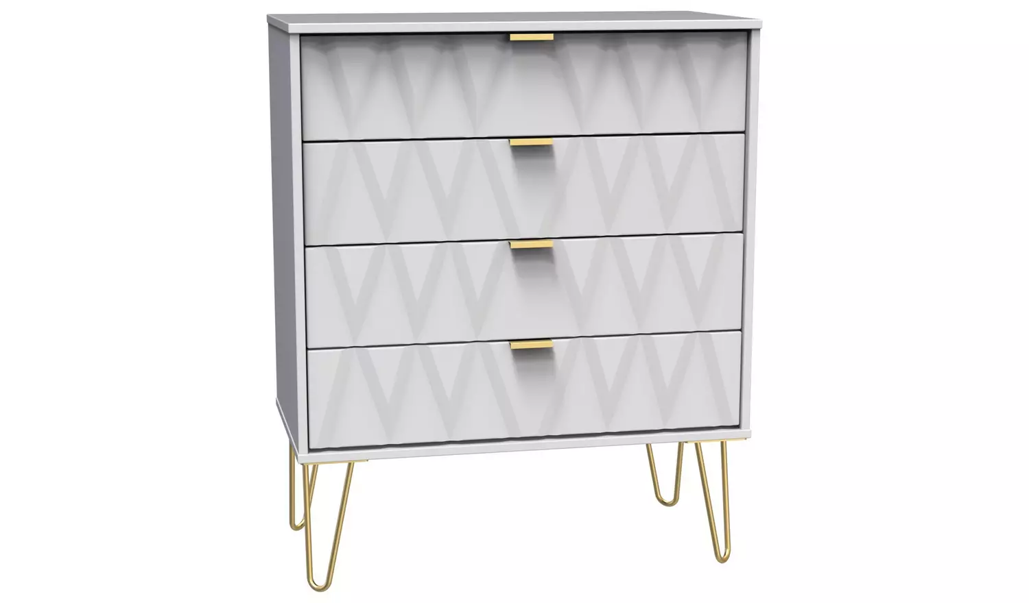 Livara Shimmer 4 Drawer Chest - White