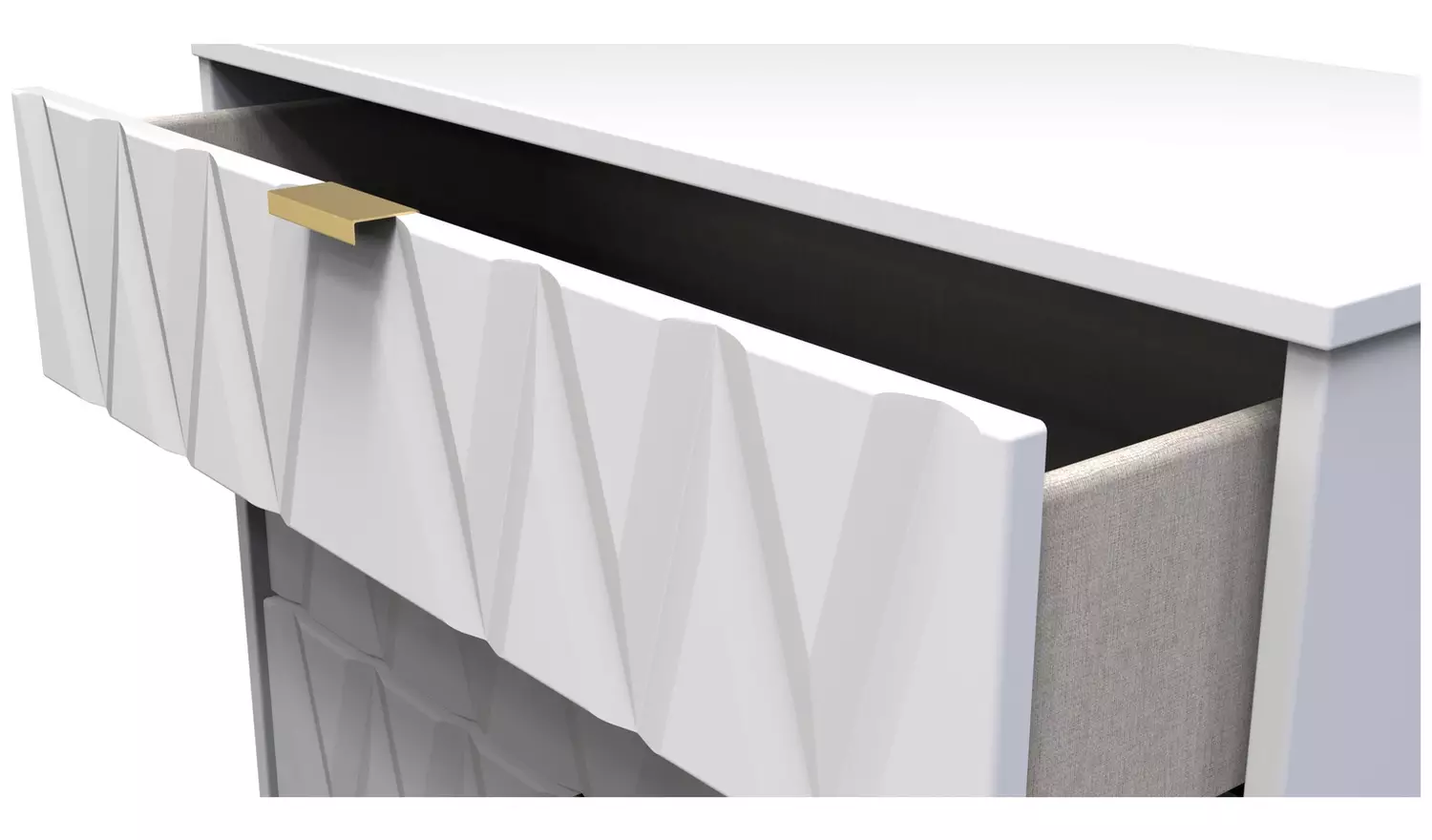 Livara Shimmer 4 Drawer Chest - White