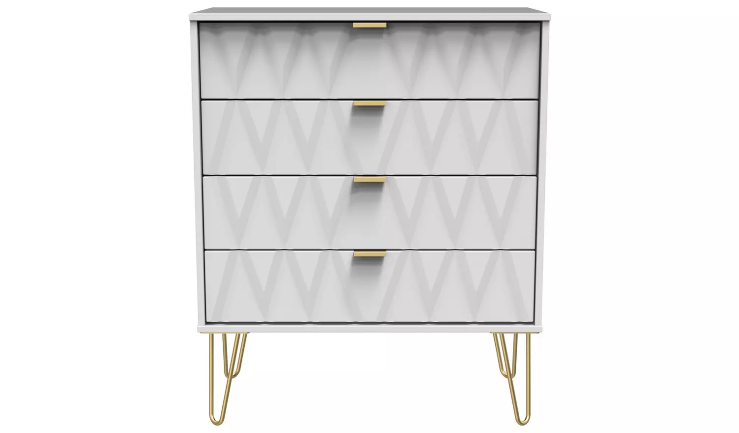 Livara Shimmer 4 Drawer Chest - White