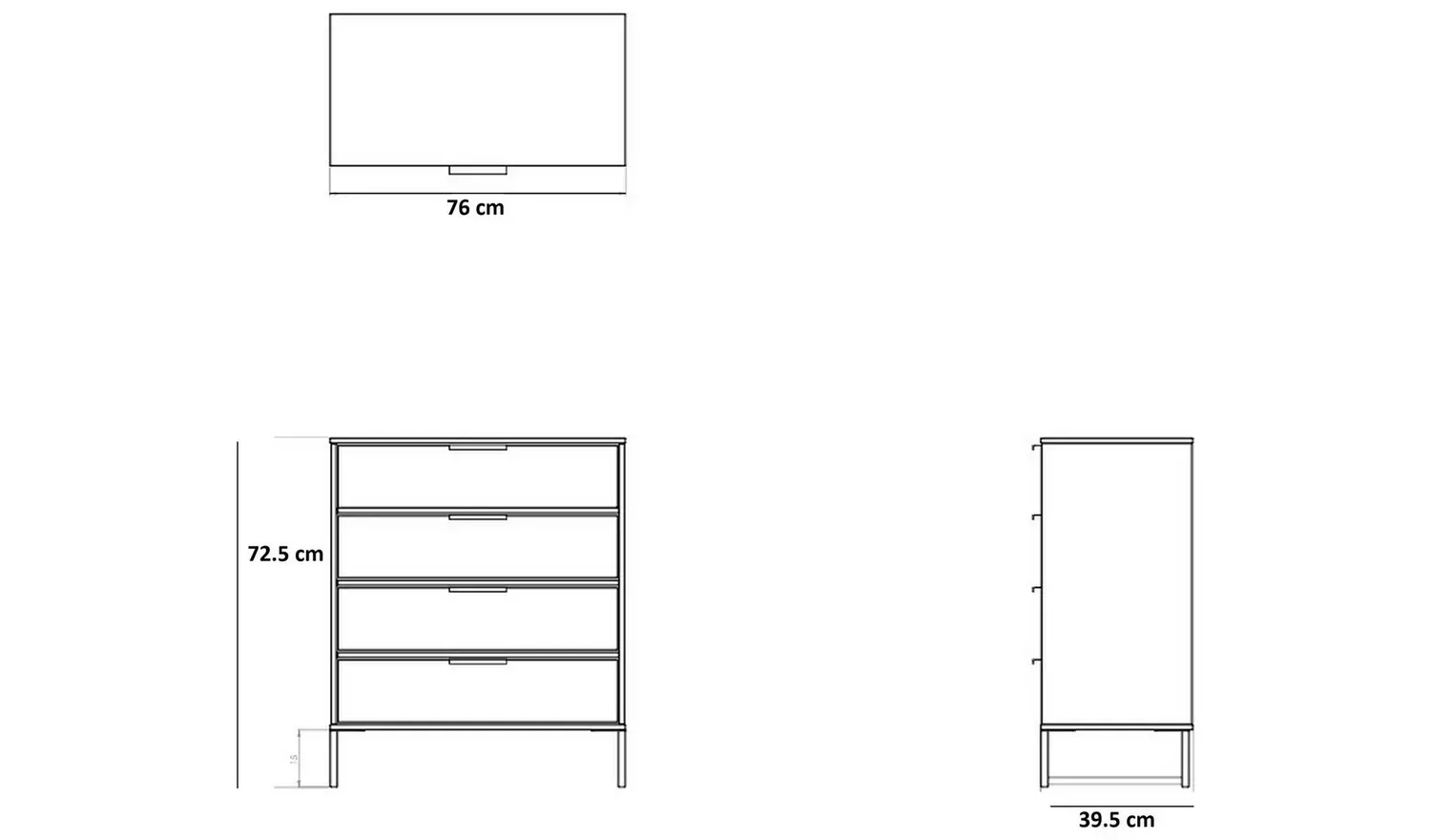 Livara Messina 4 Drawer Chest - Black