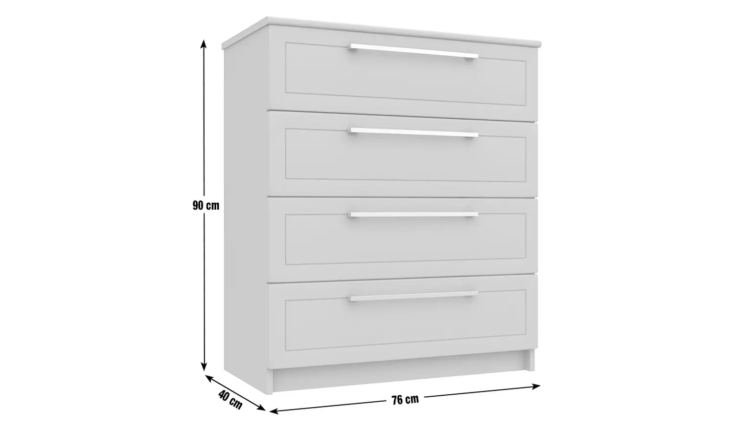 Hatfield 4 Drawer Chest - White Gloss