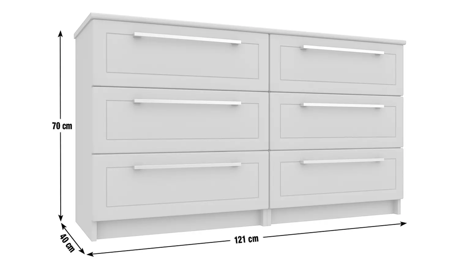 Hatfield 6 Drawer Chest - White Gloss