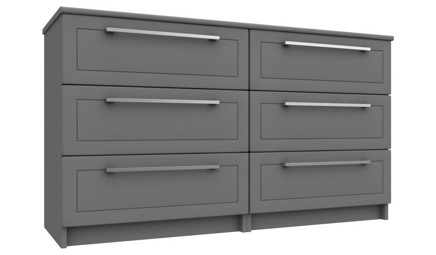 Hatfield 6 Drawer Chest - Dark Grey Gloss