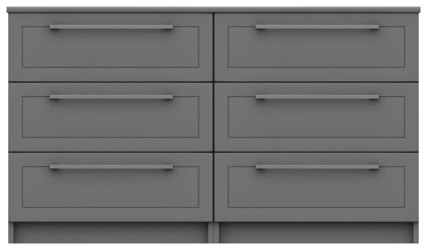 Hatfield 6 Drawer Chest - Dark Grey Gloss